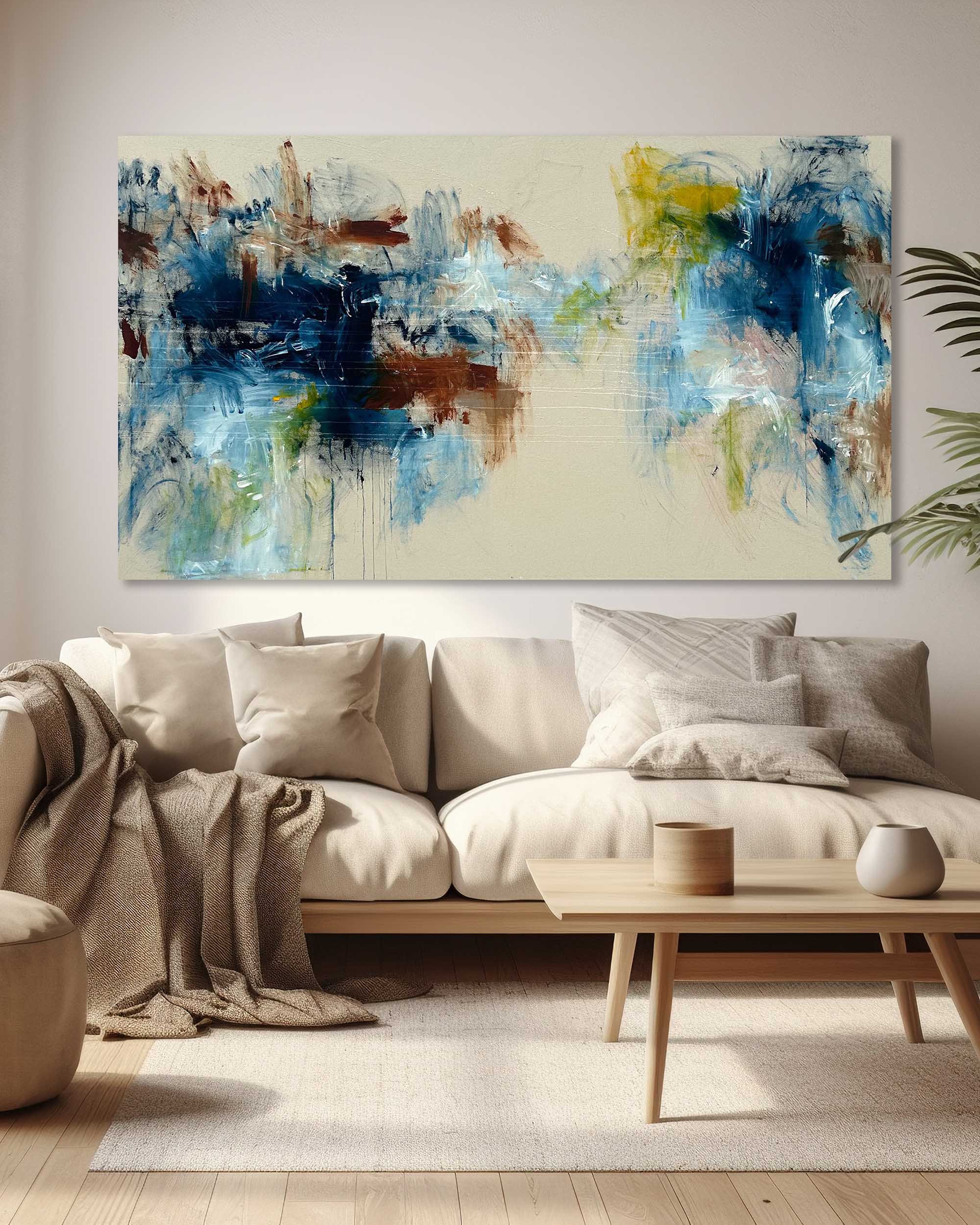 Handmade 4-Panel Abstract Circle Wall Art - Colorful Textured Oil Painting On Canvas