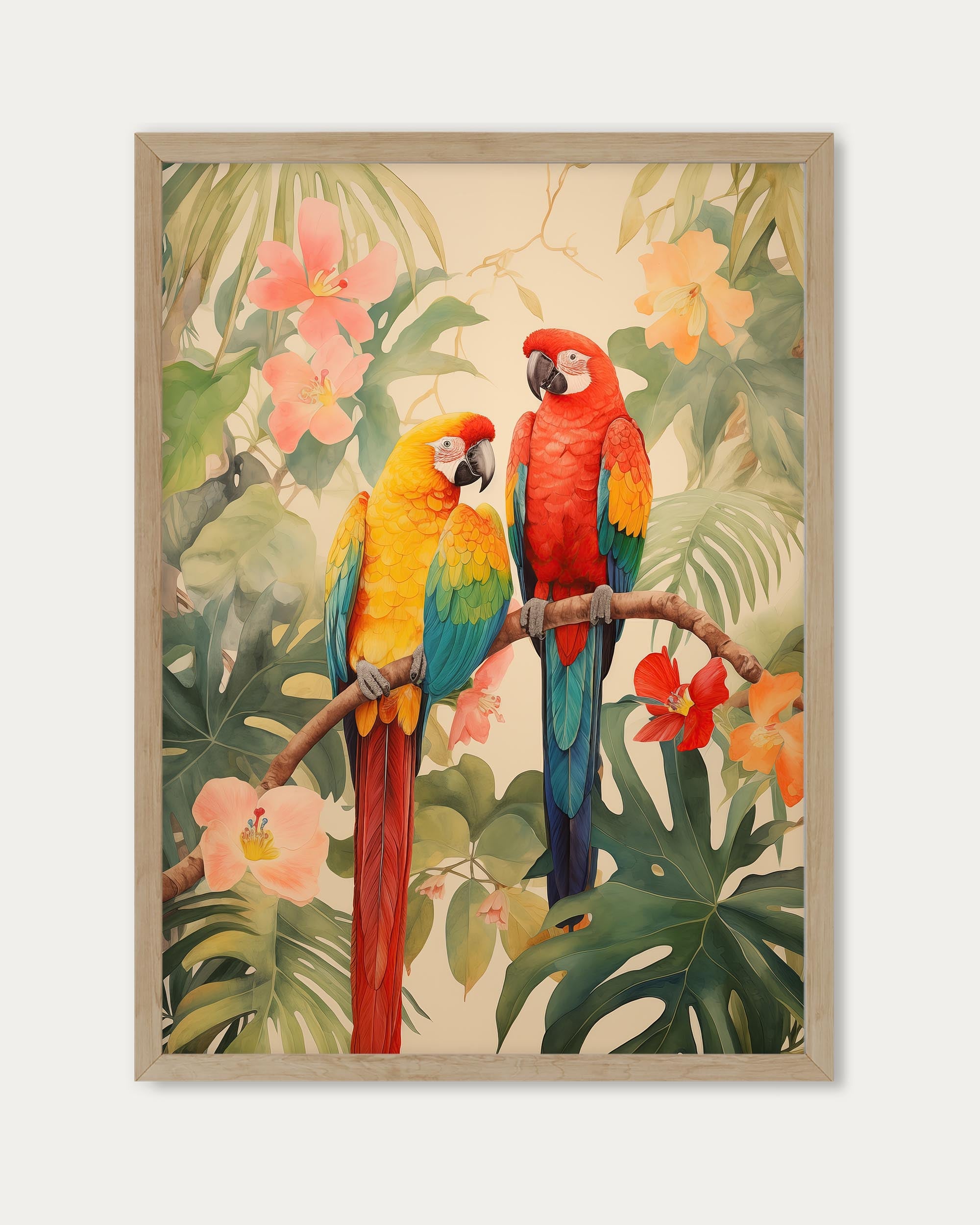 Forest Parrots Wall Art Print