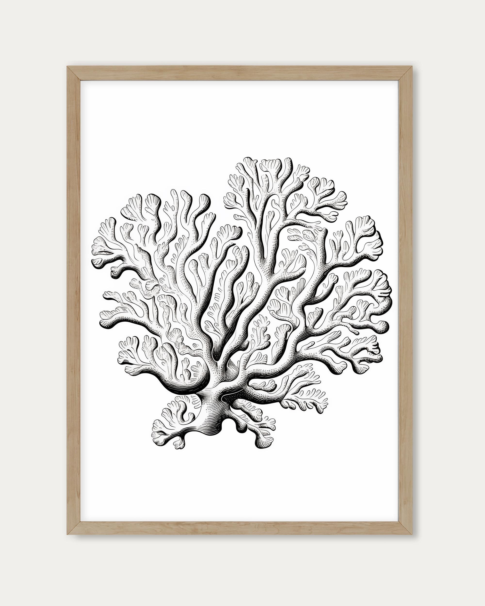 Monochrome Coral Art Print