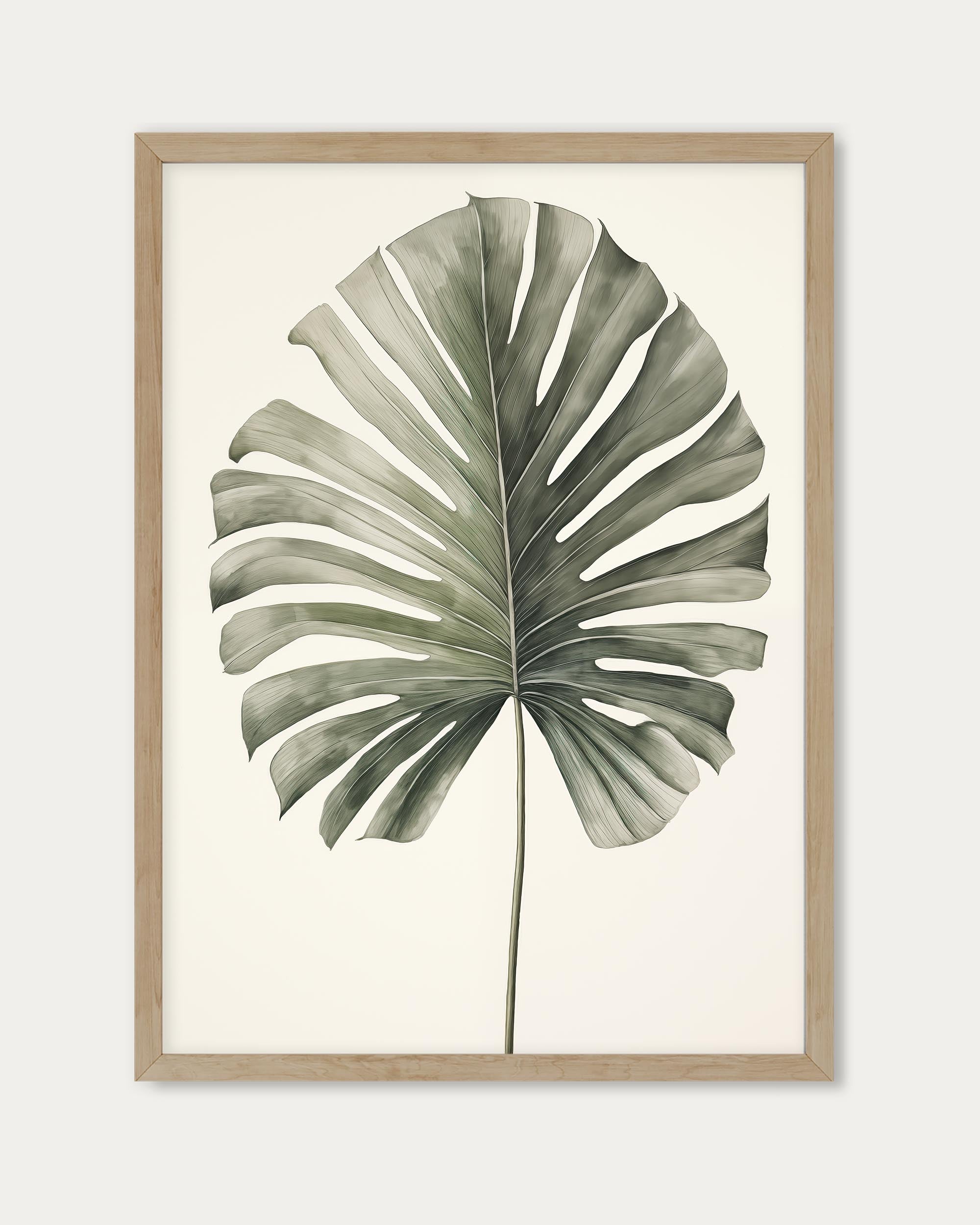 Vintage Monstera Leaf Wall Art Print
