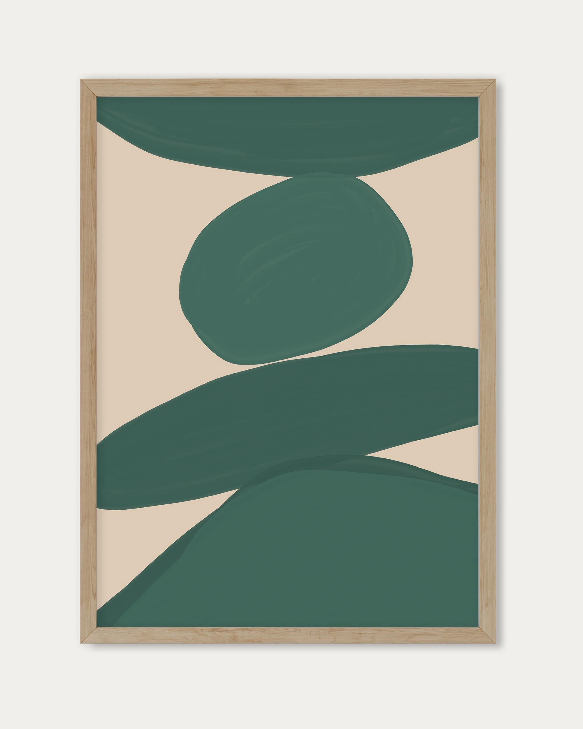 Green Organic Shapes Wall Art