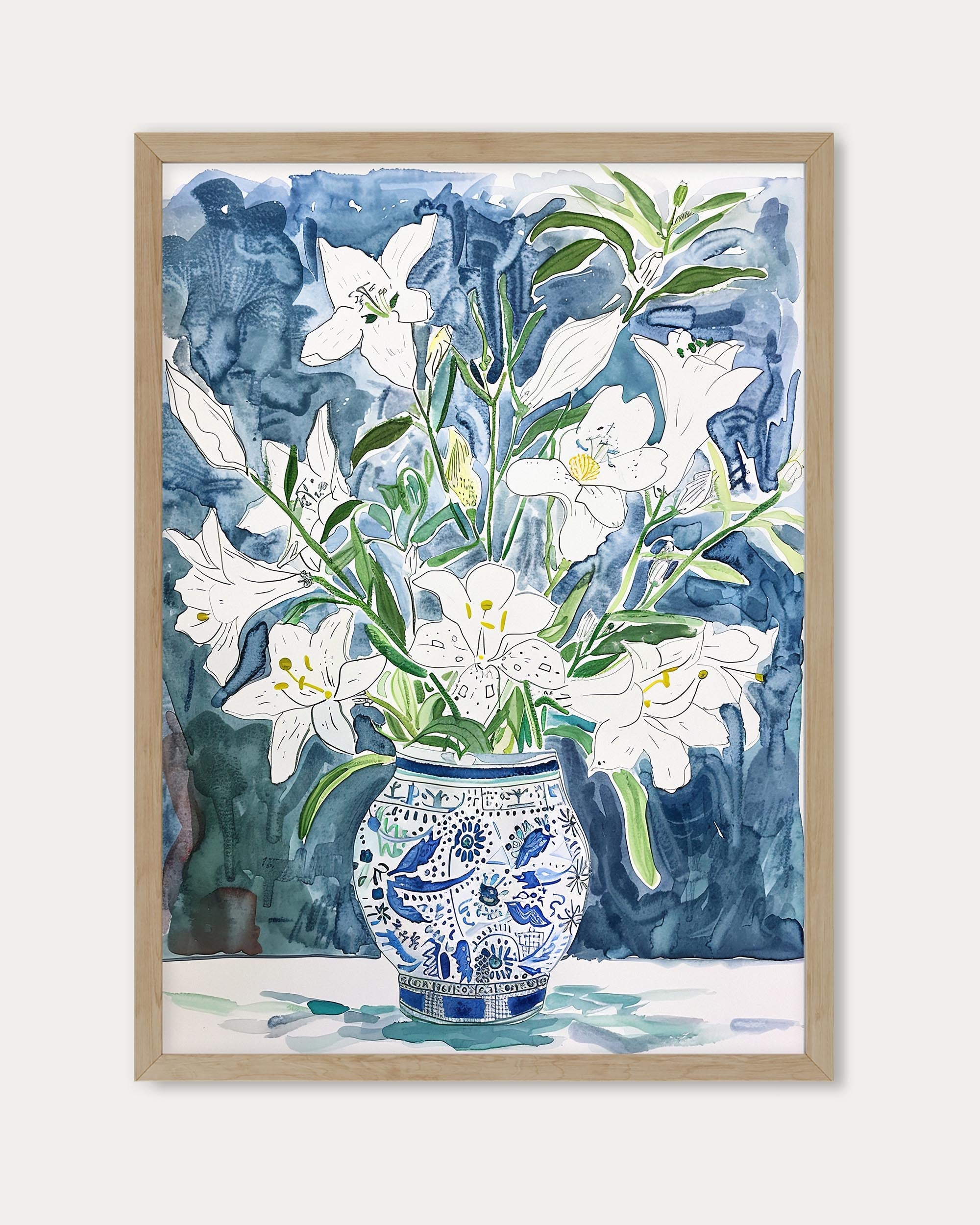 White Flowers Wall Art