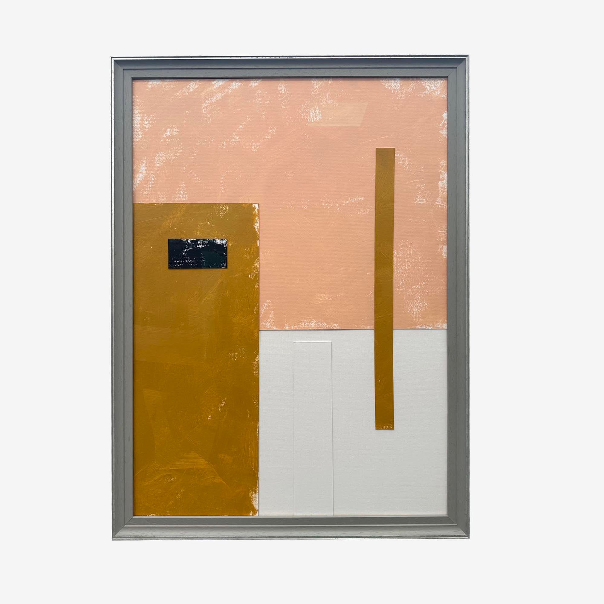 Composition In Peach, Gold And Black-Abstract House