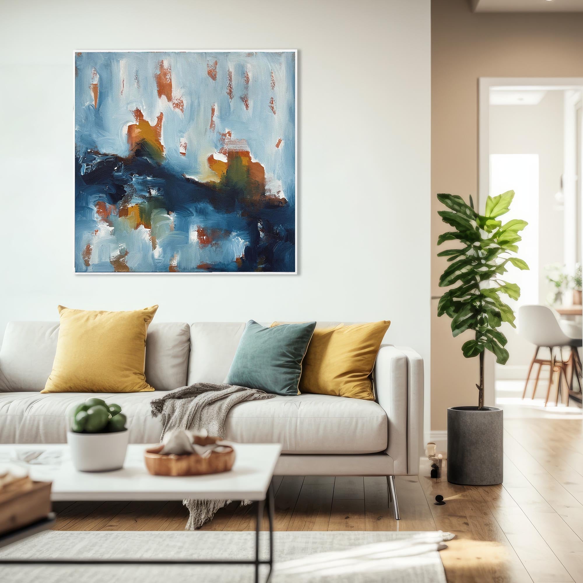 Crossing The River - Original Painting-Abstract House
