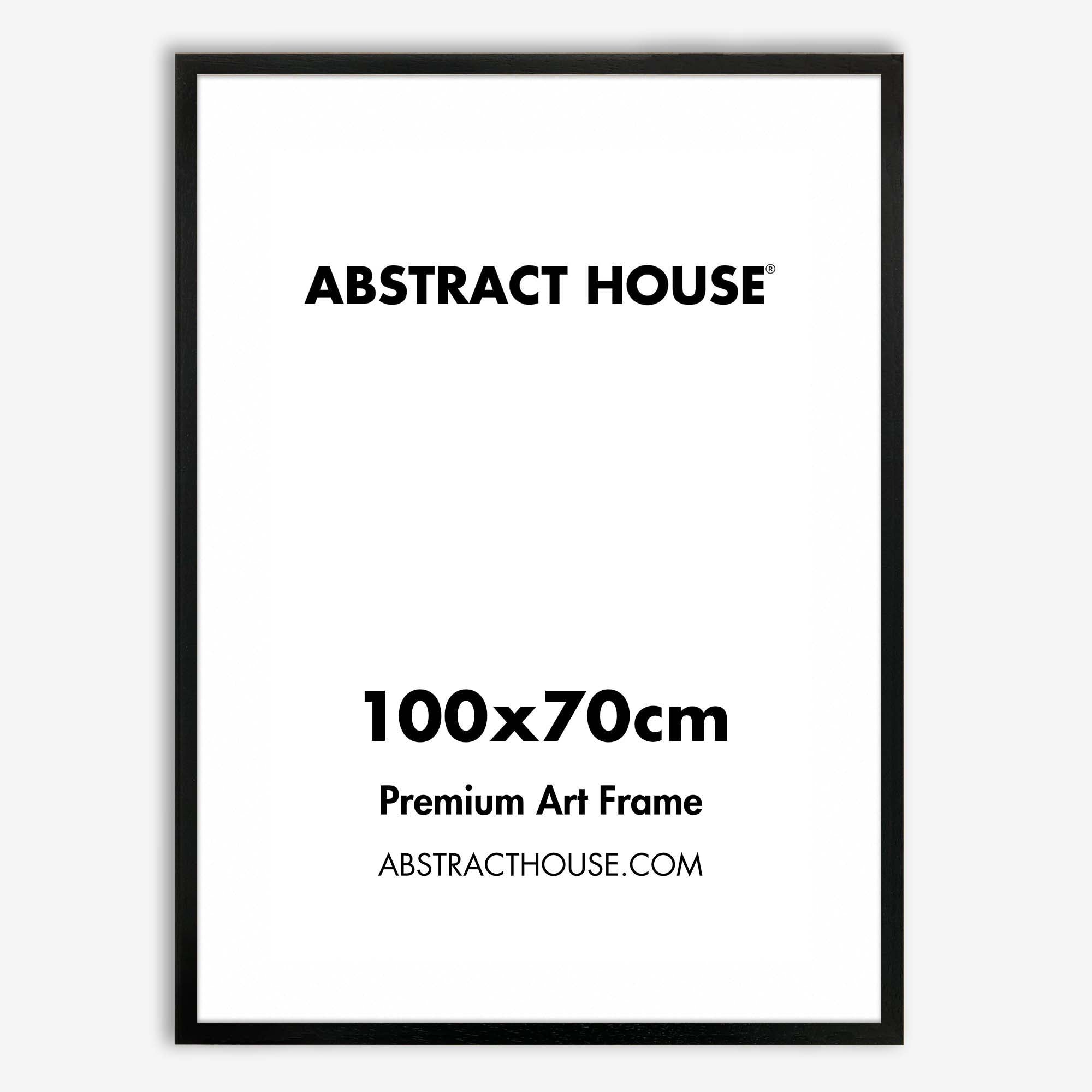 100 x 70 cm Wooden Picture Frame-Black-No Mount-Abstract House