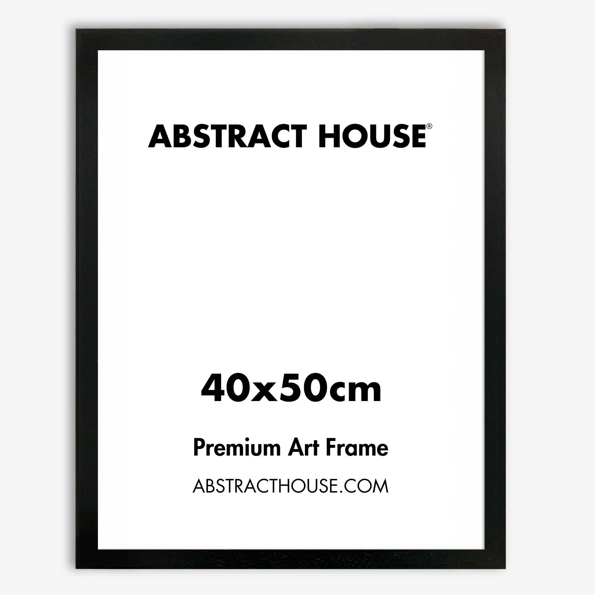 40x50 cm Wooden Picture Frame-Black-No Mount-Abstract House