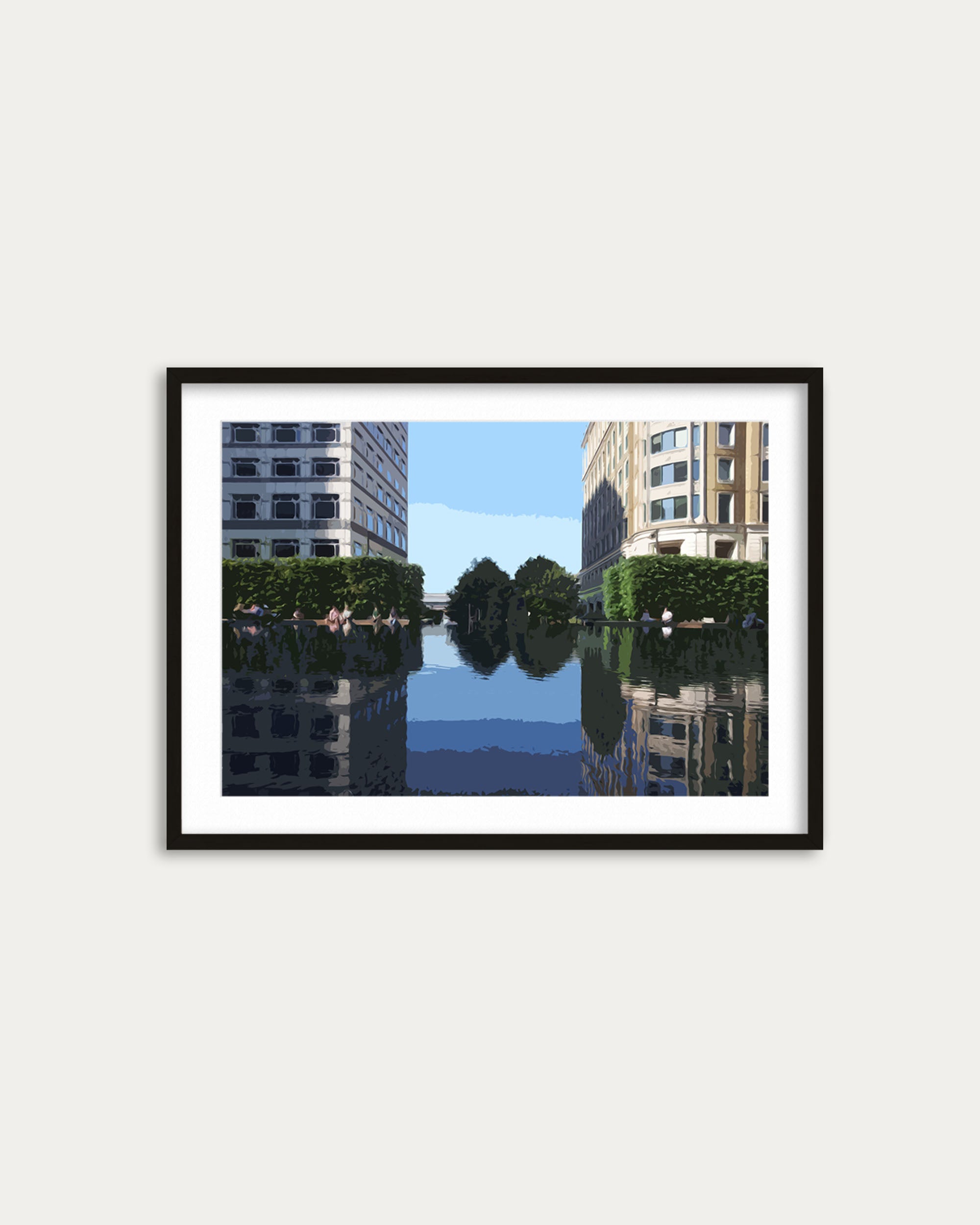 Brushed Canary Wharf, London Art Print