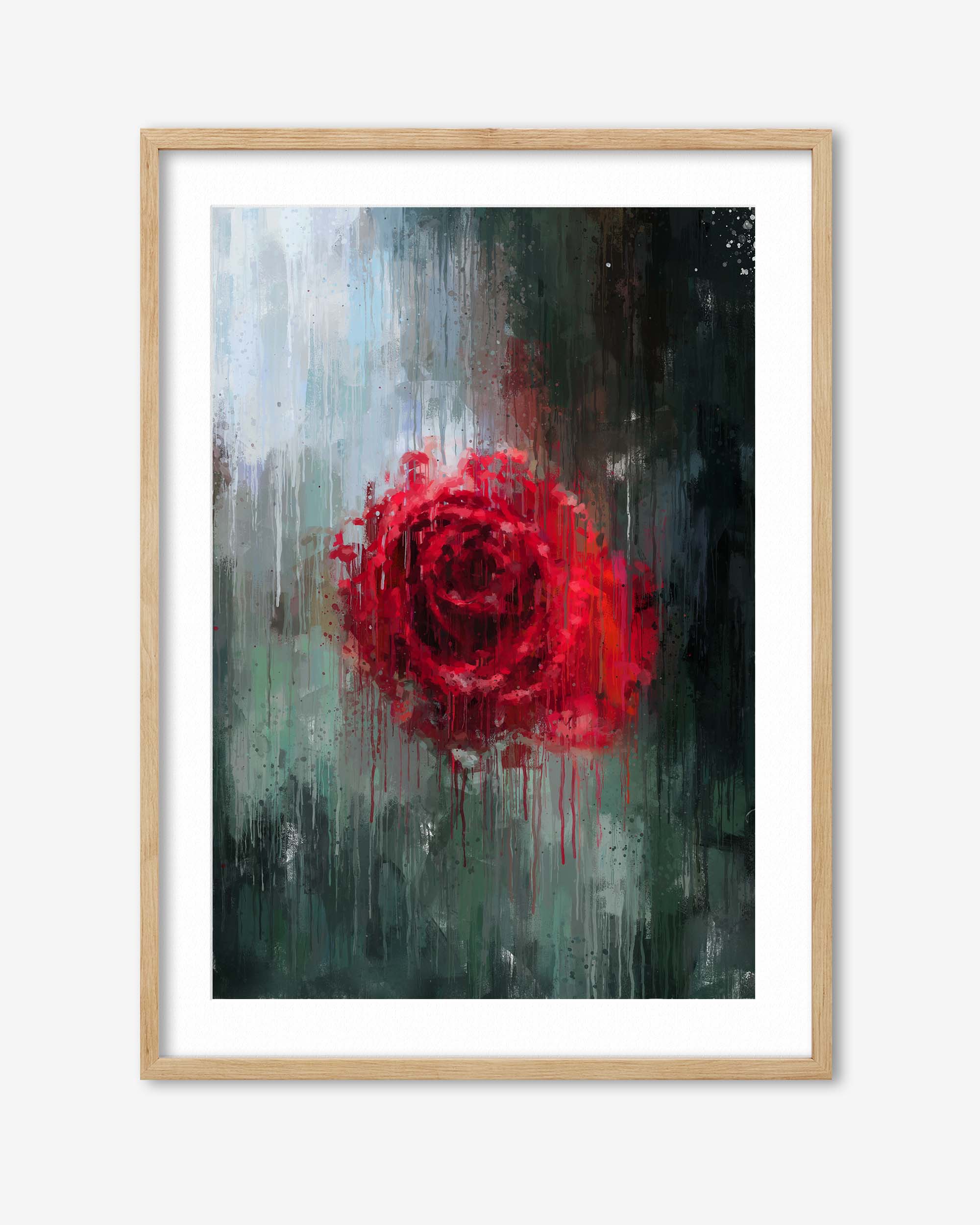 The Red Rose Impressionist Flowers Art Print