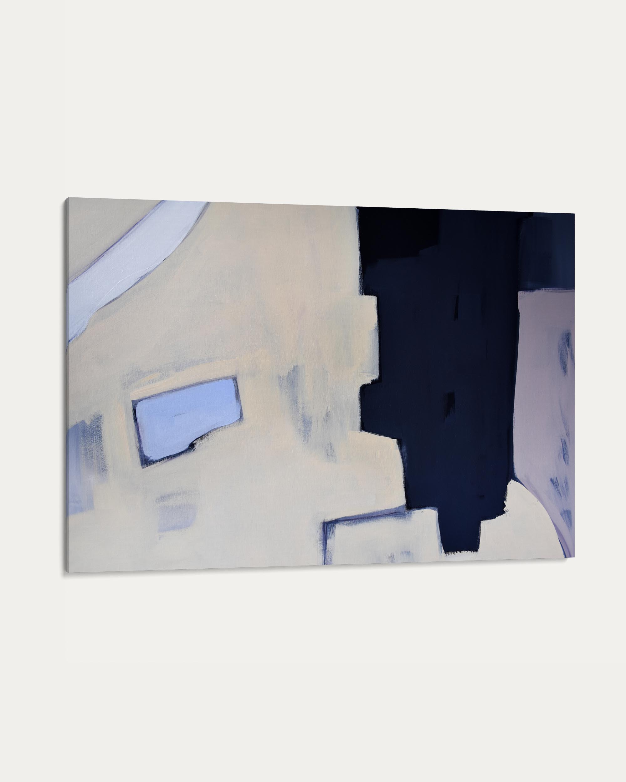Abstract art piece with geometric shapes on a white background