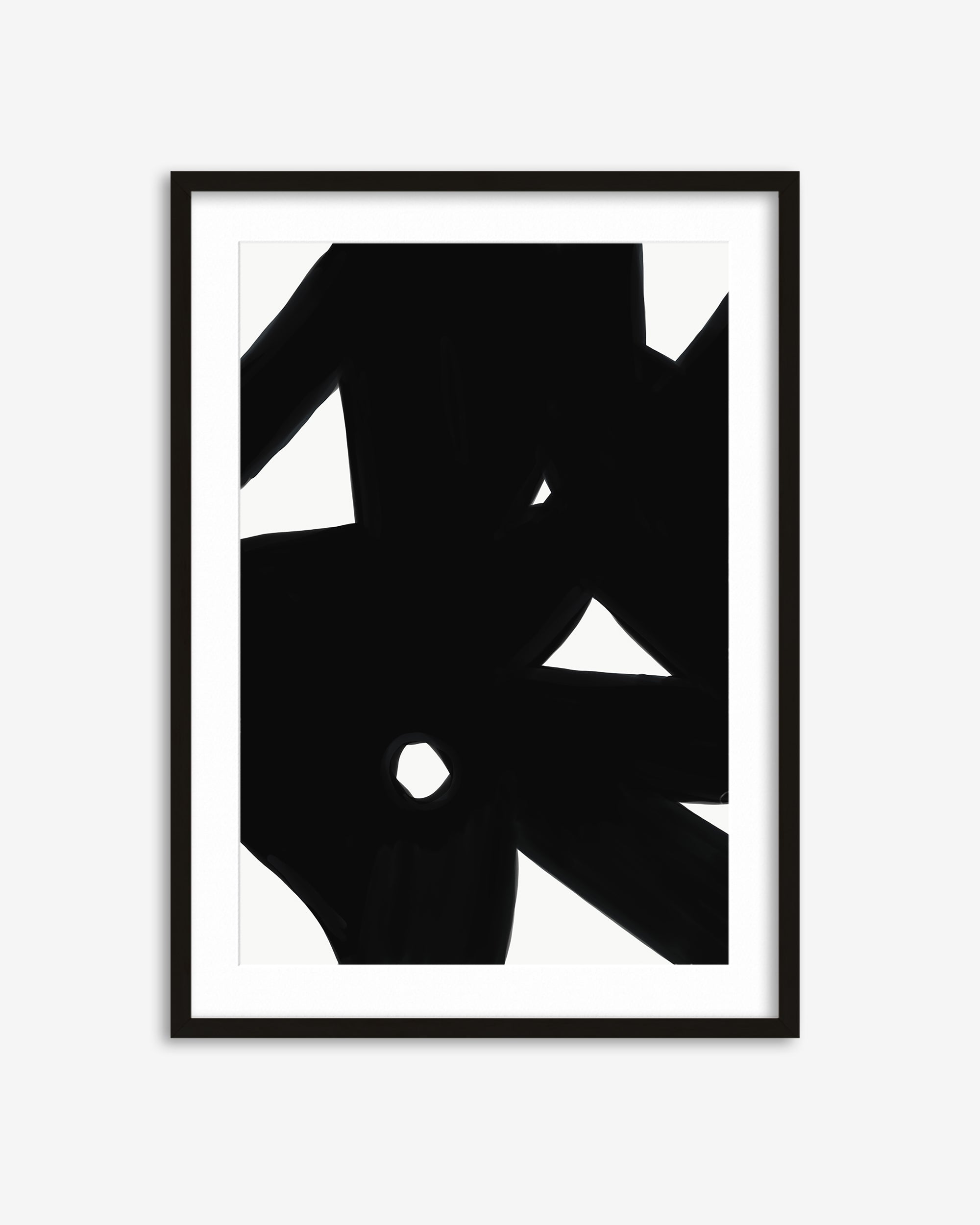 Black Abstract Lines Art Print