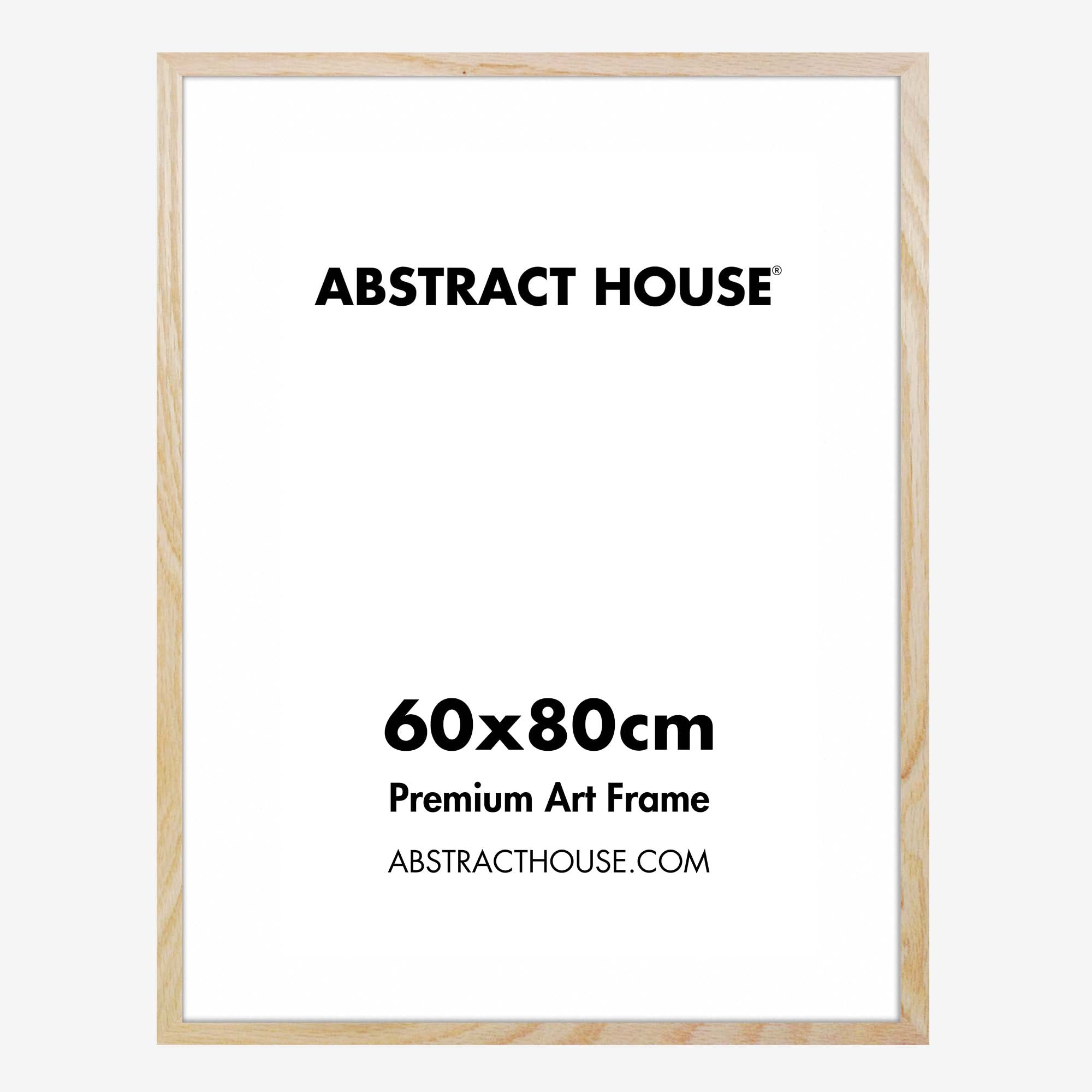 60x80cm Wooden Picture Frame-Oak-No Mount-Abstract House
