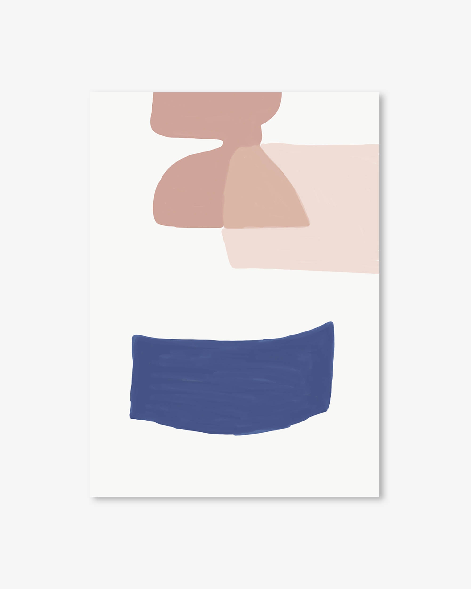 Abstract Blue Shapes 2 Art Print