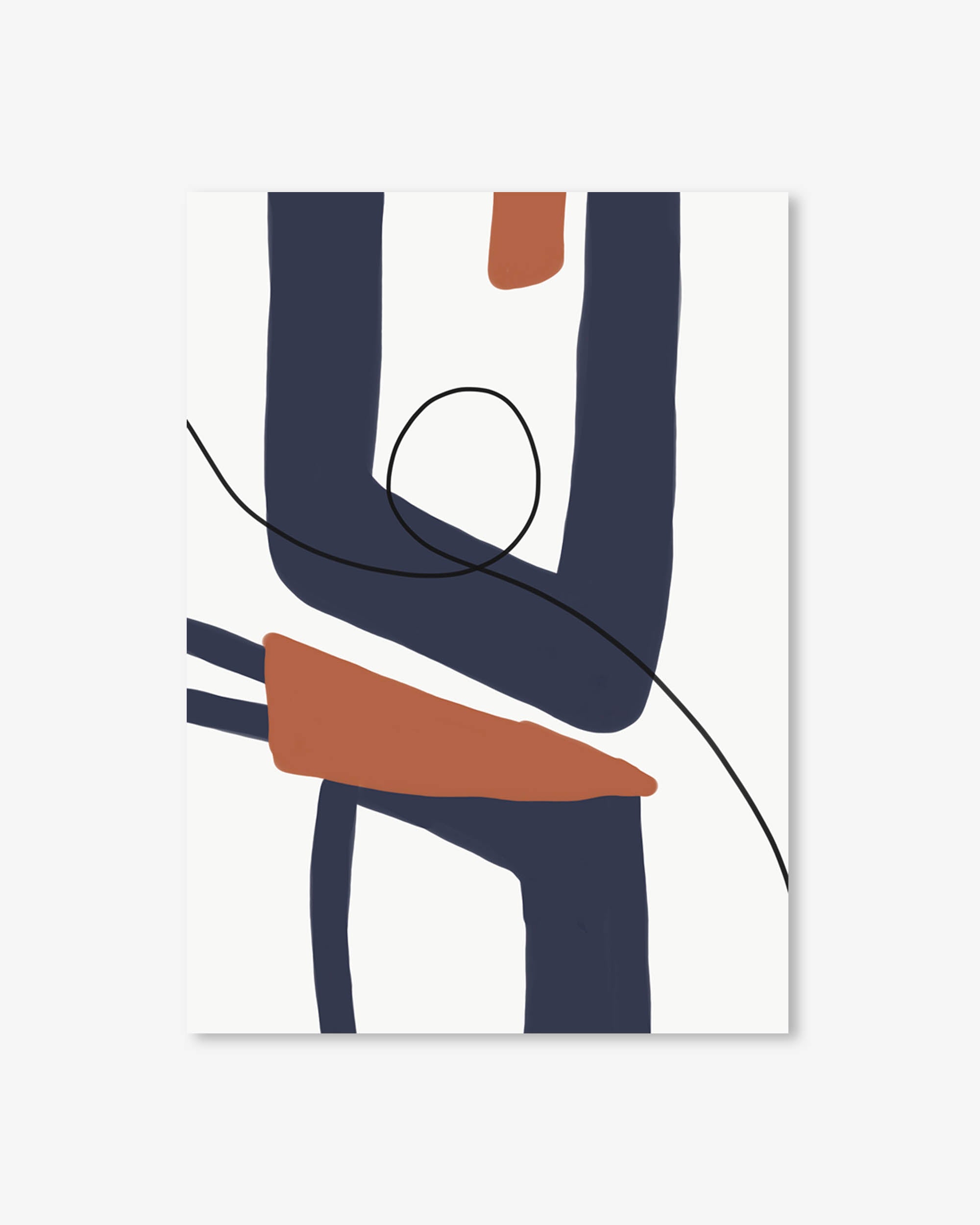 Navy Modern Abstract Art Print