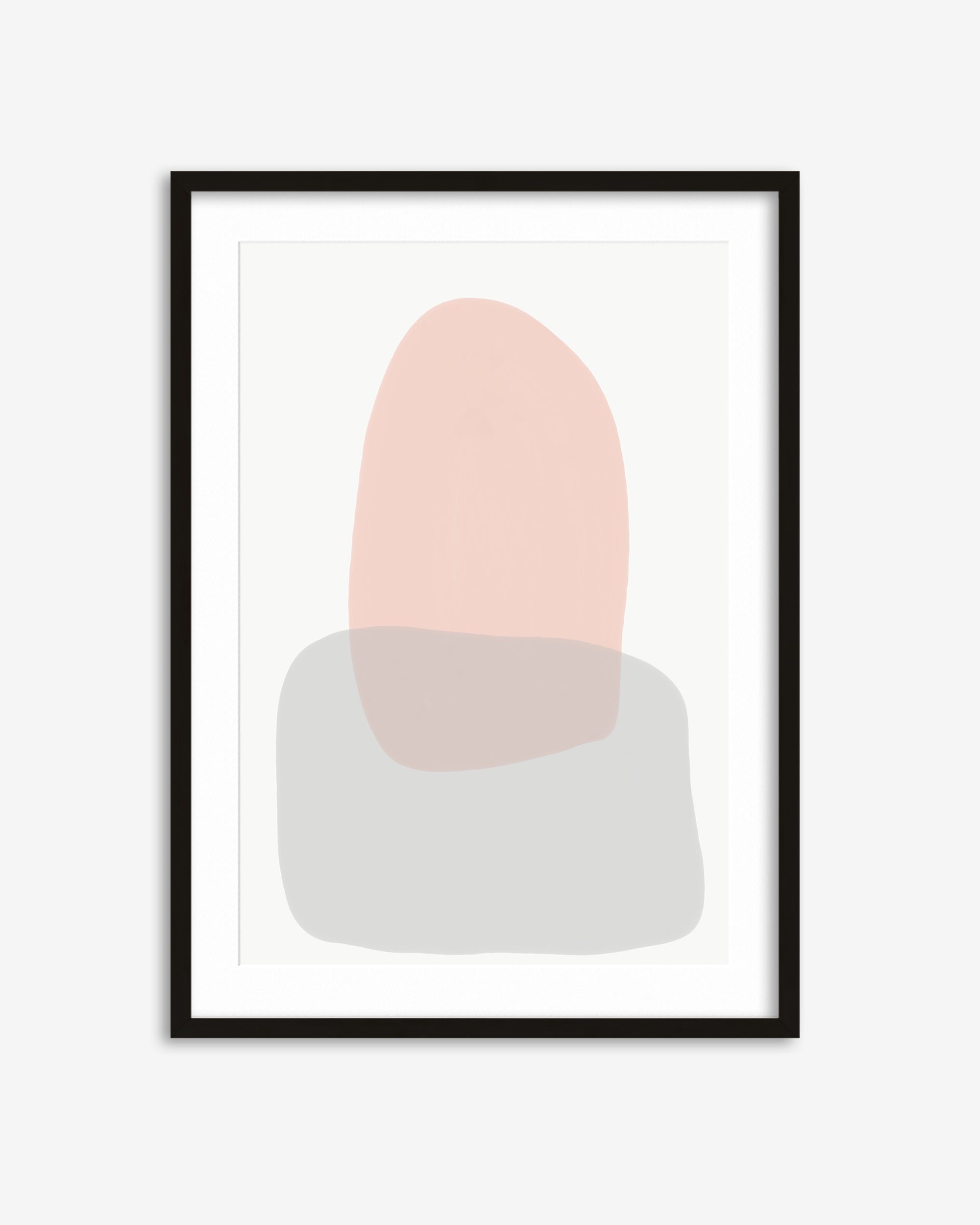 Grey On Blush Shapes Art Print