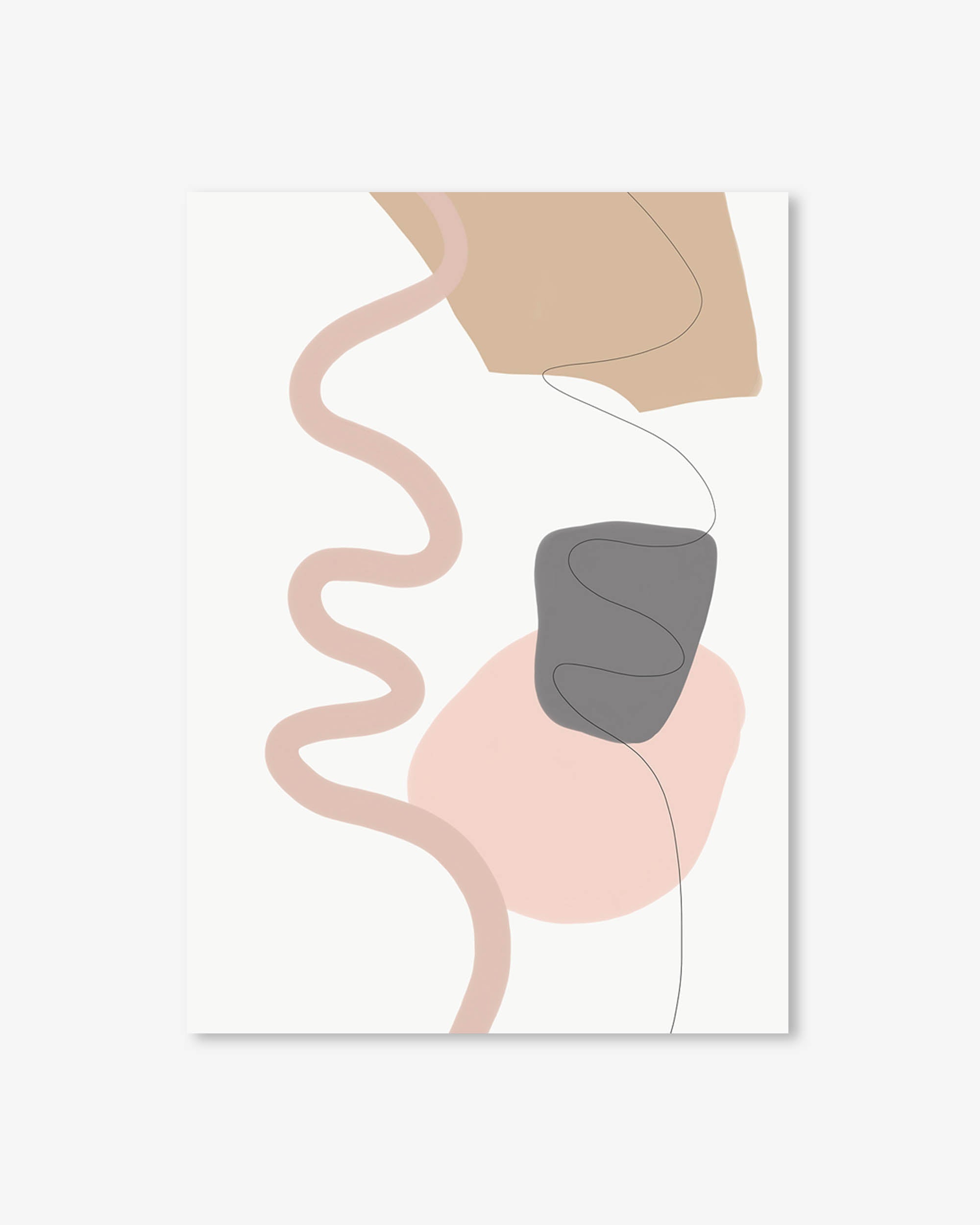 Scandi Shapes On Grey Art Print