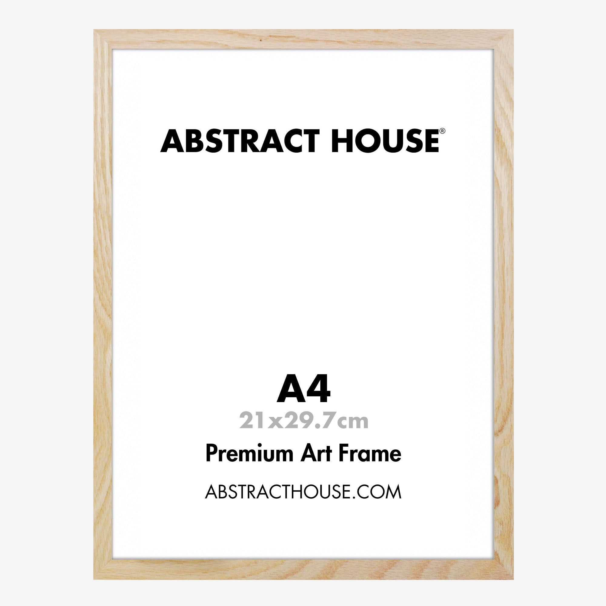 A4 Wooden Frame-Oak-No Mount-Abstract House