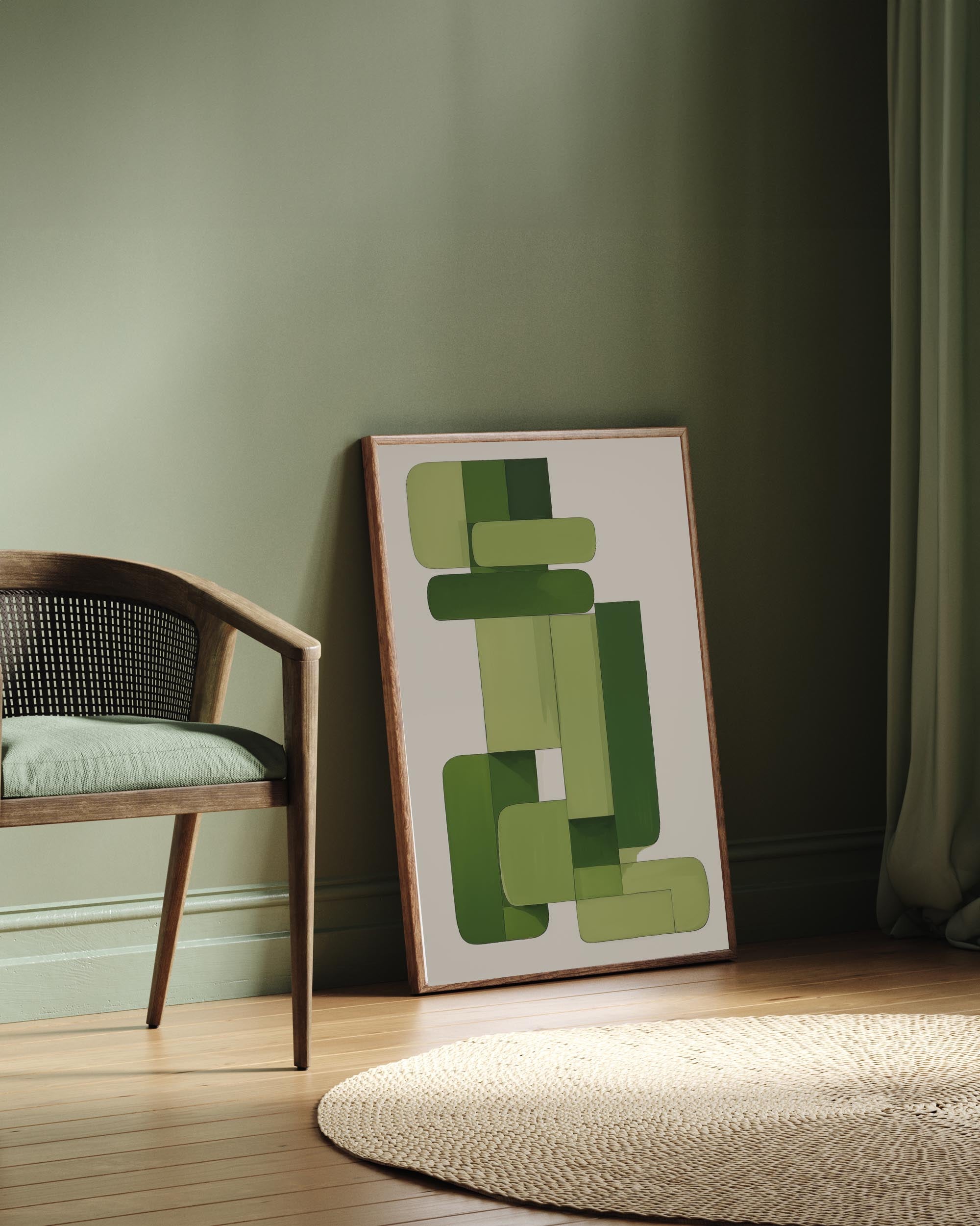 Green Blocks Art Print