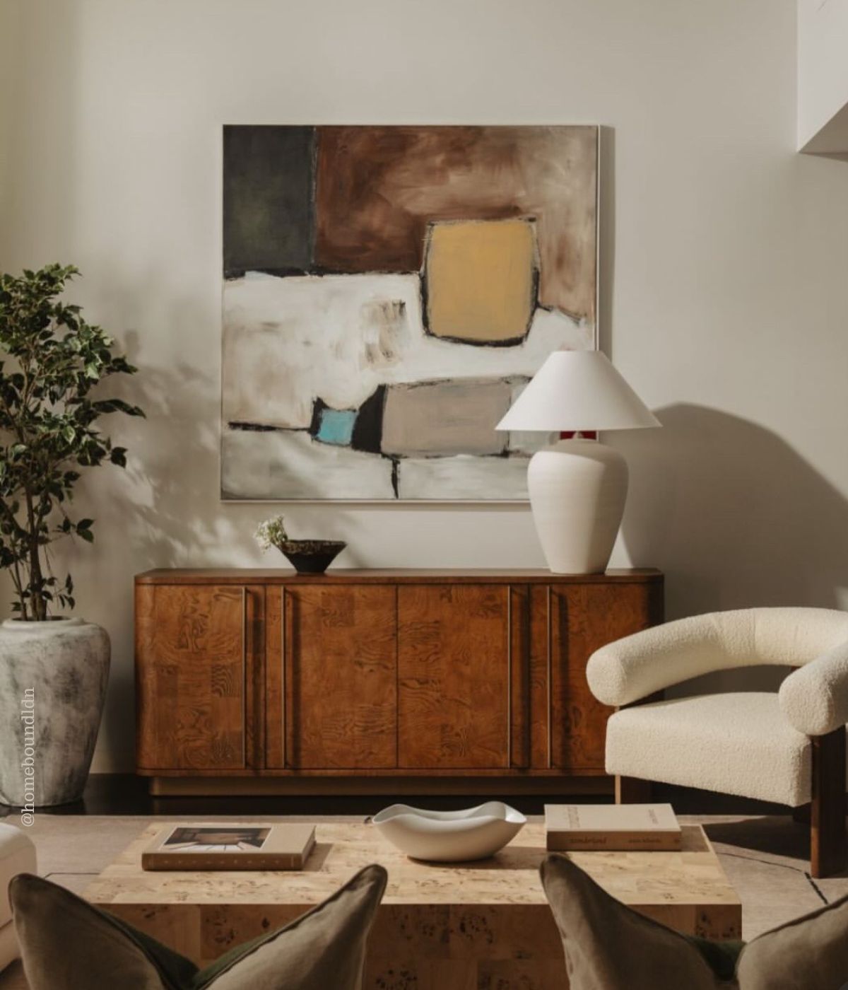 large original abstract painting in modern living room