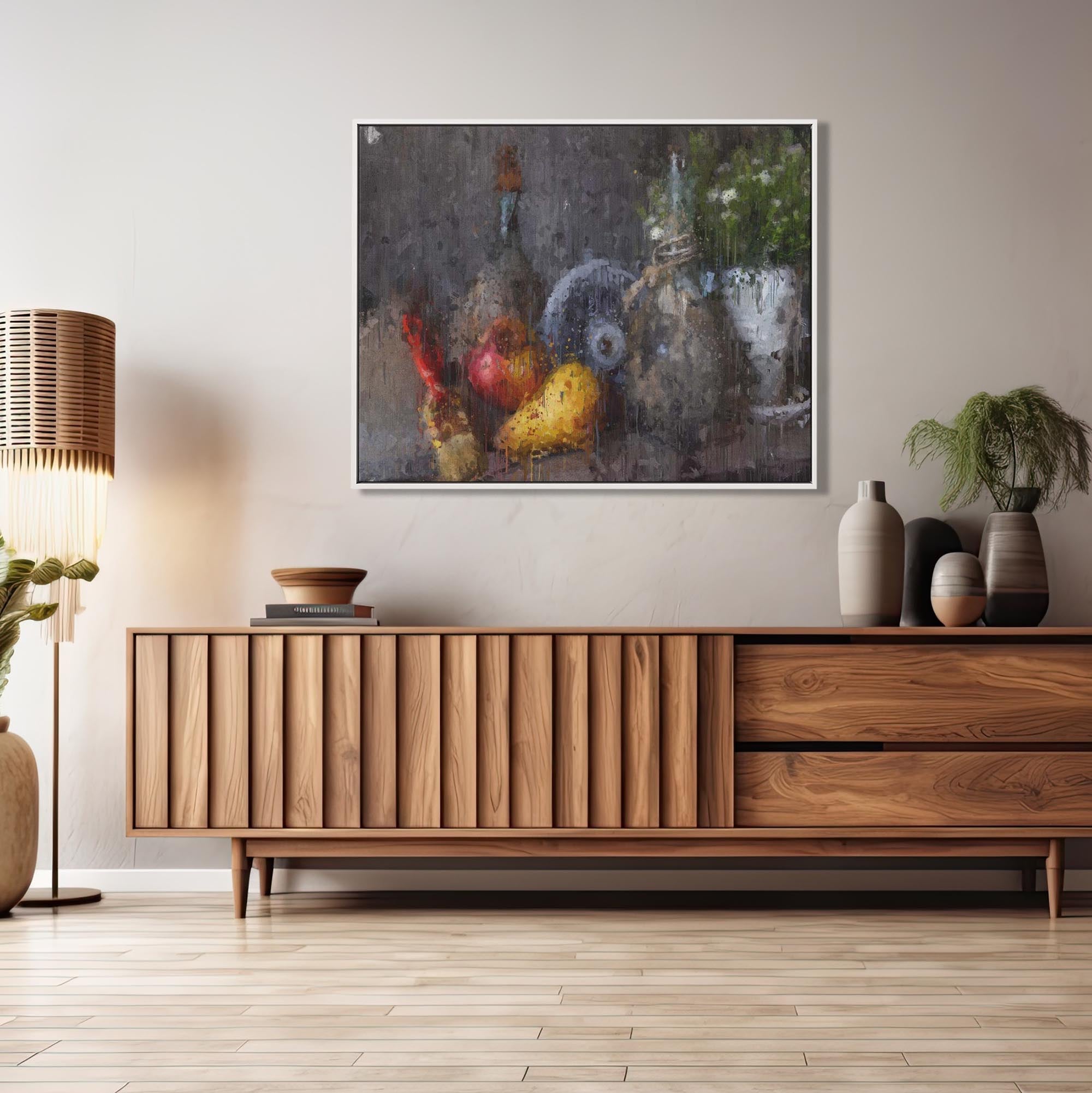 Still Life Fine Art Painting Framed Canvas-Abstract House
