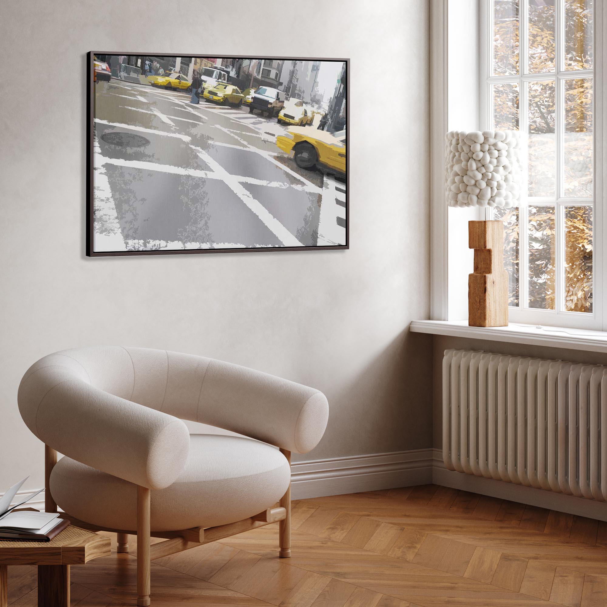 New York Crossroads Framed Canvas-Abstract House