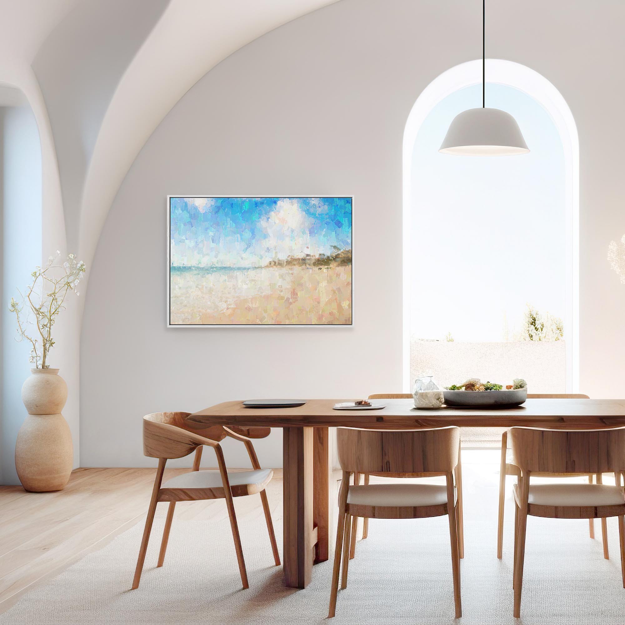 Coastal Bliss Framed Canvas-Abstract House