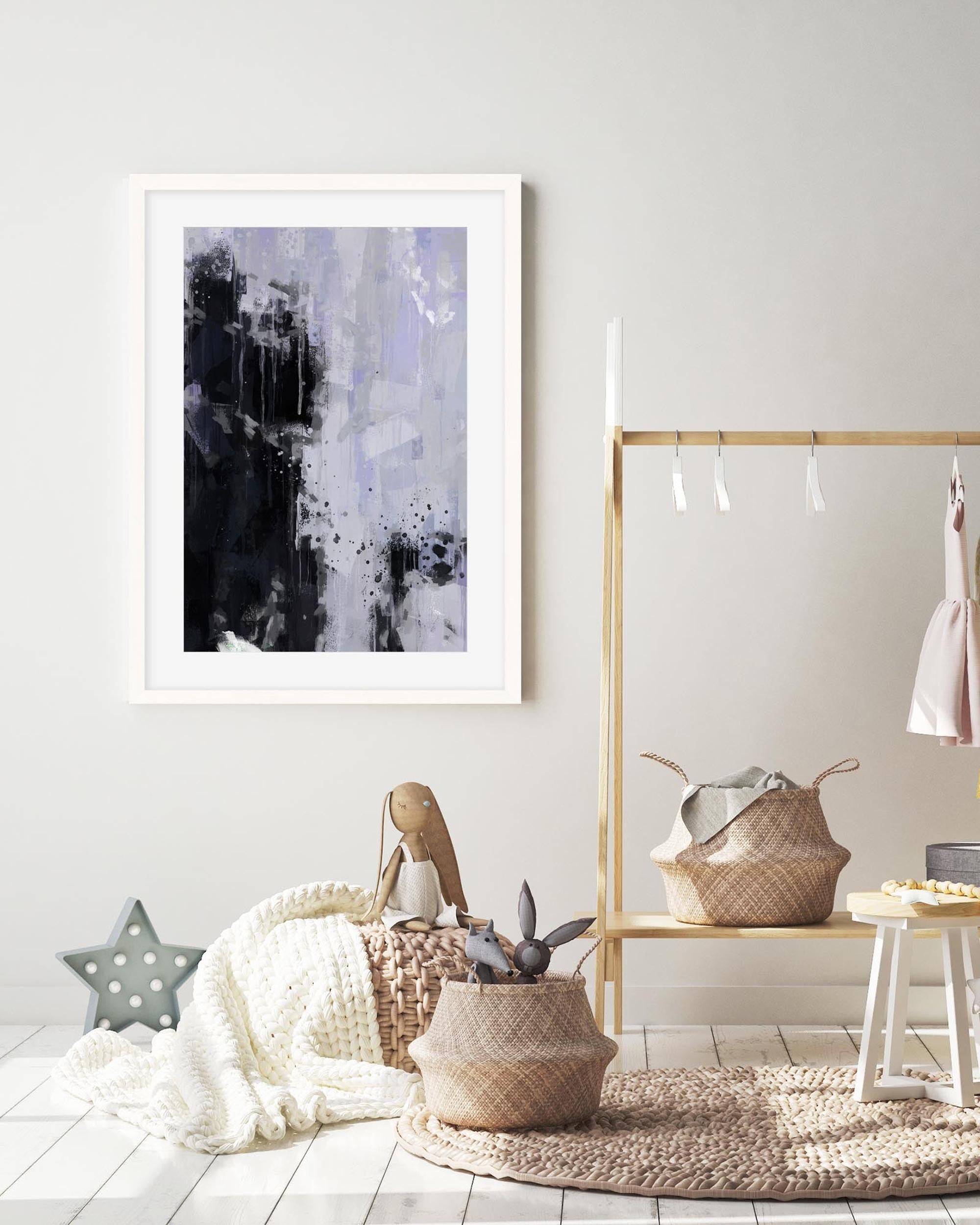 Black Abstract Shape Framed Art-Abstract House