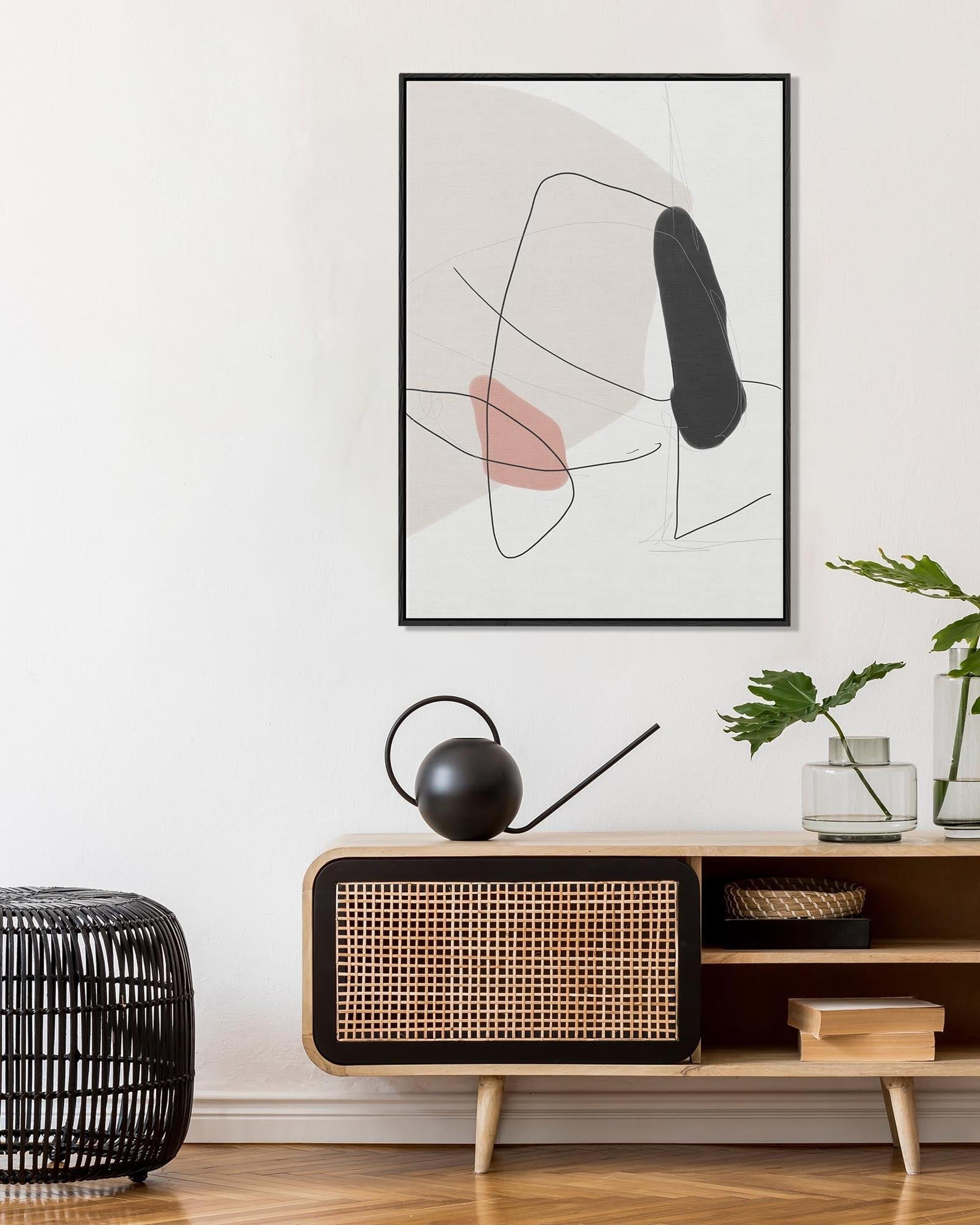 Contemporary Shapes Framed Canvas-Abstract House