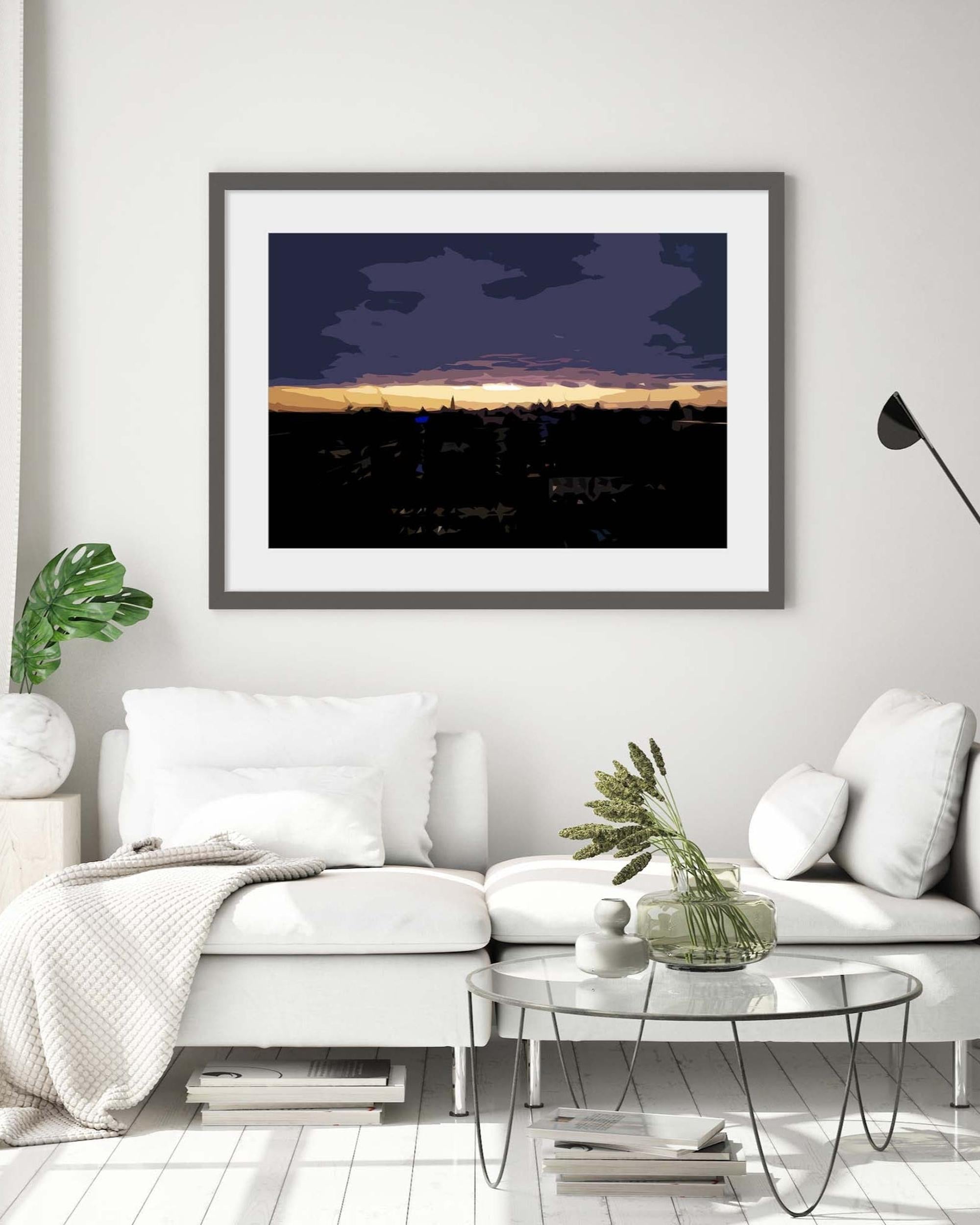 Brushed Canary Wharf 2 Framed Art-Abstract House