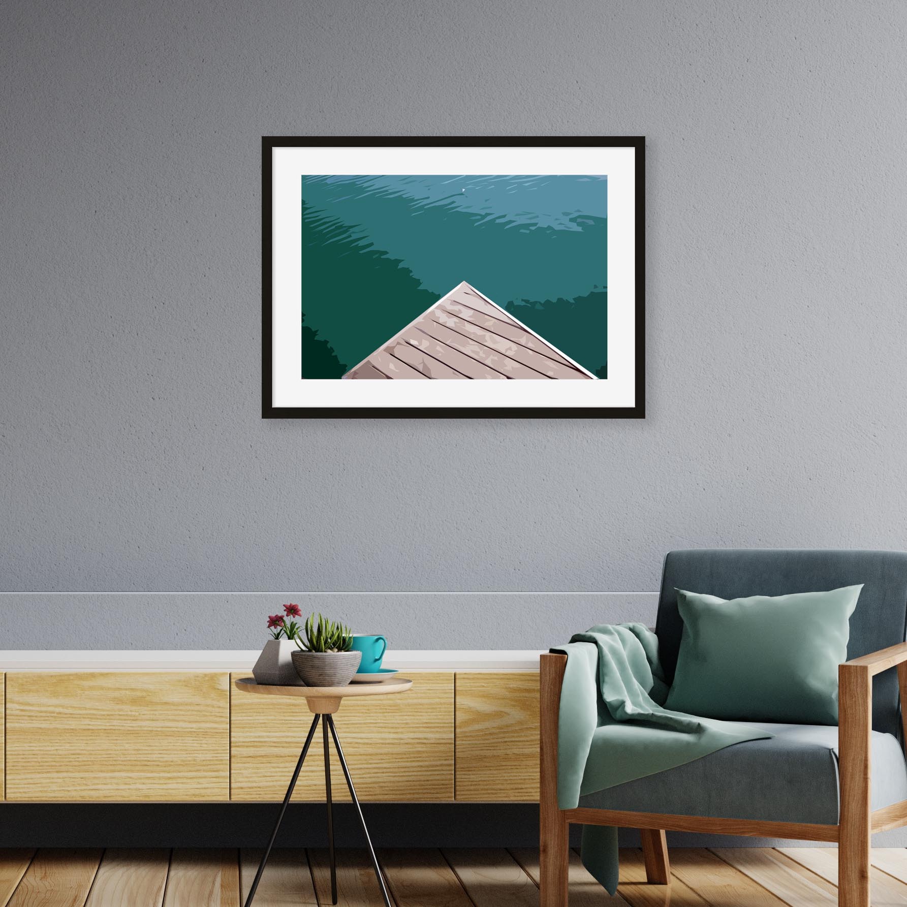 Brushed Marina 2 Framed Art-Abstract House