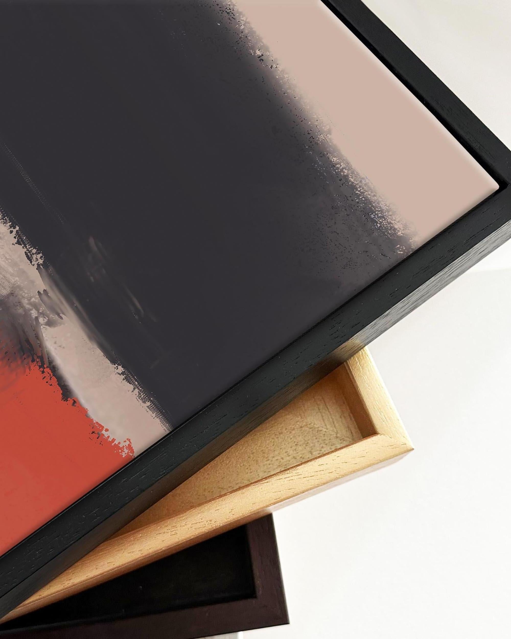 Abstract Neutral Blush Framed Canvas-Abstract House