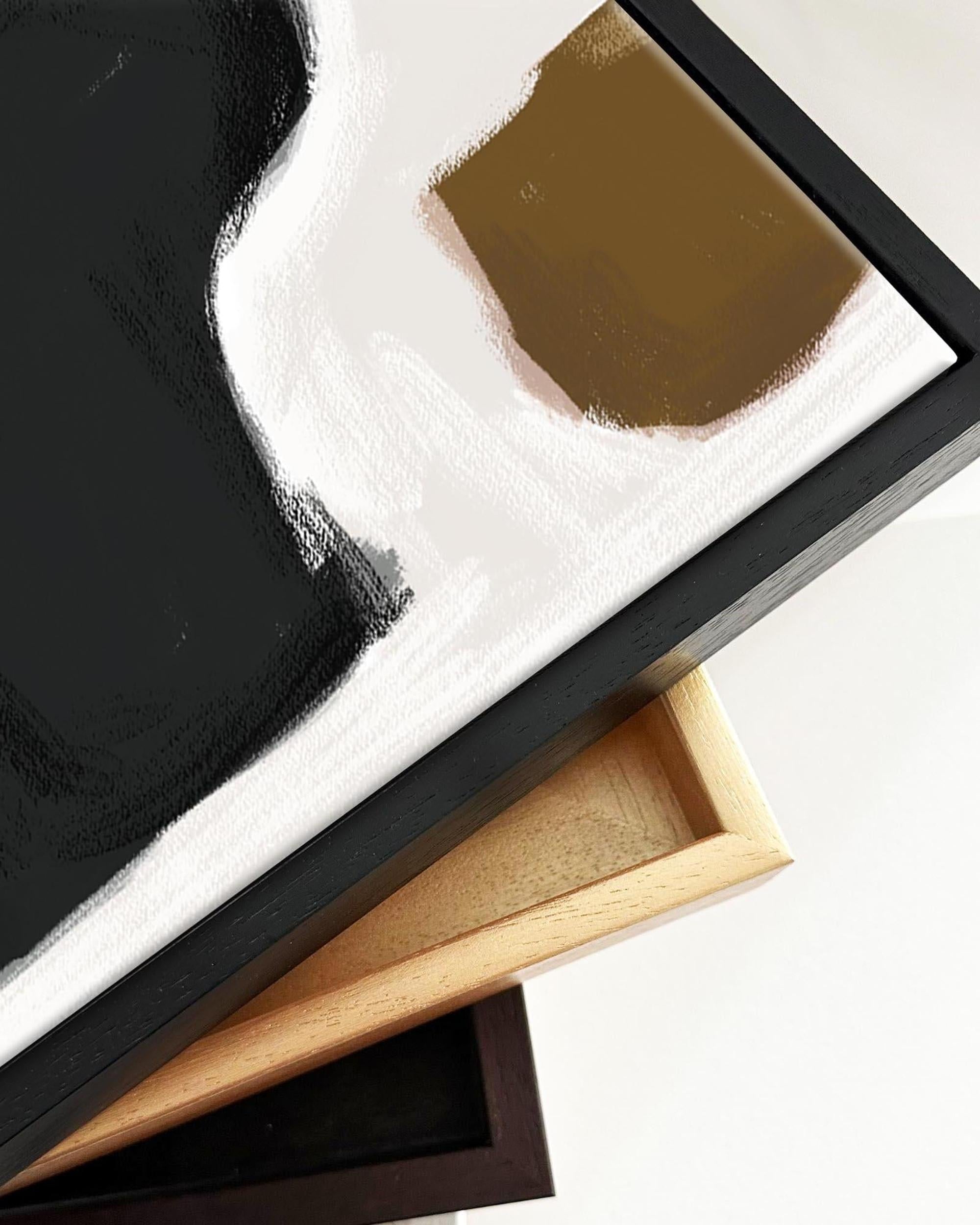 Abstract Pastel Beige Colours Framed Canvas-Abstract House