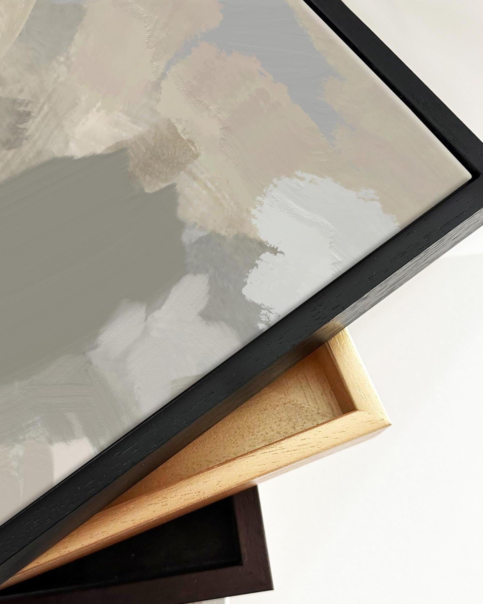 Impressionist Neutral Mood Framed Canvas-Abstract House