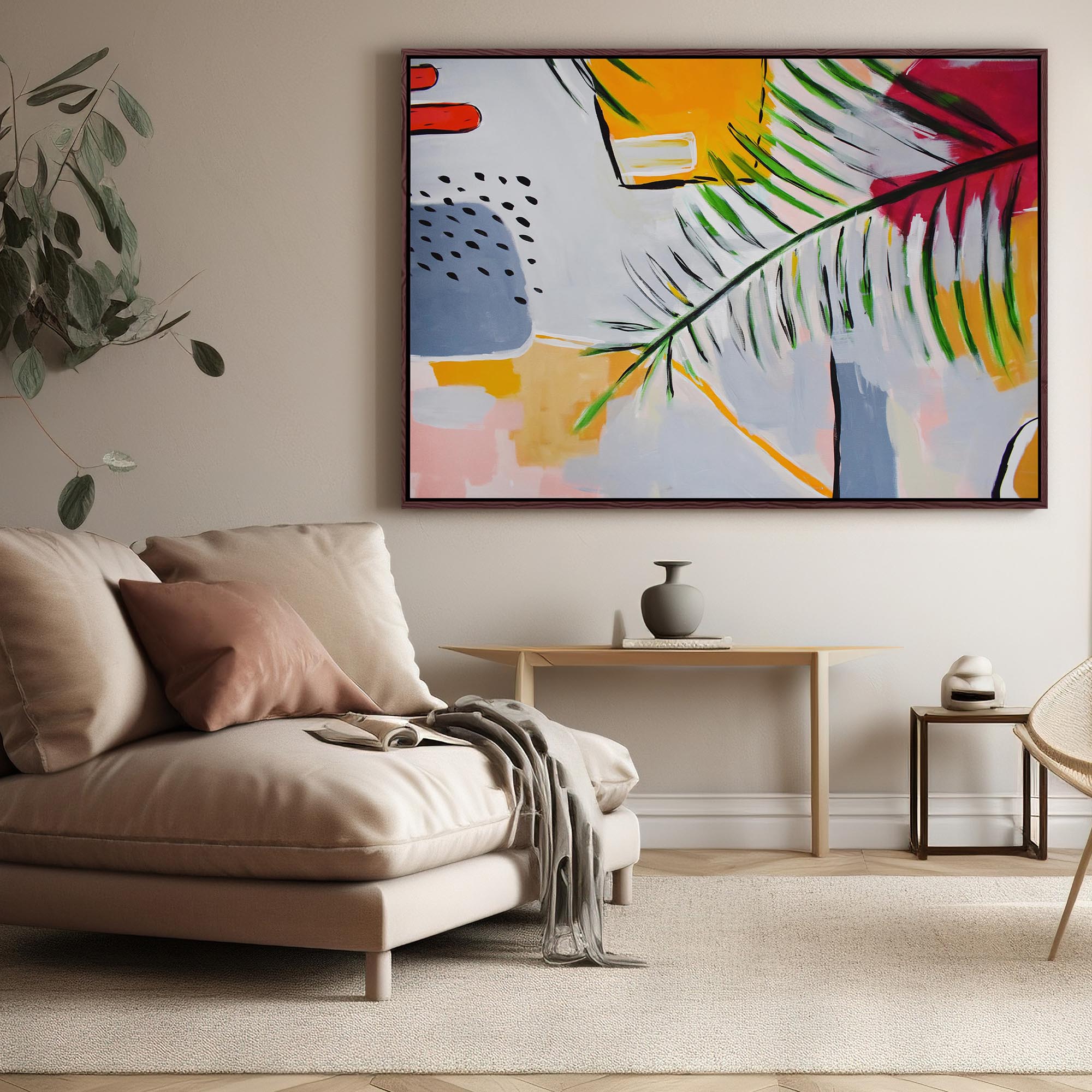 Botanical Abstract Leaf Canvas Print-Abstract House