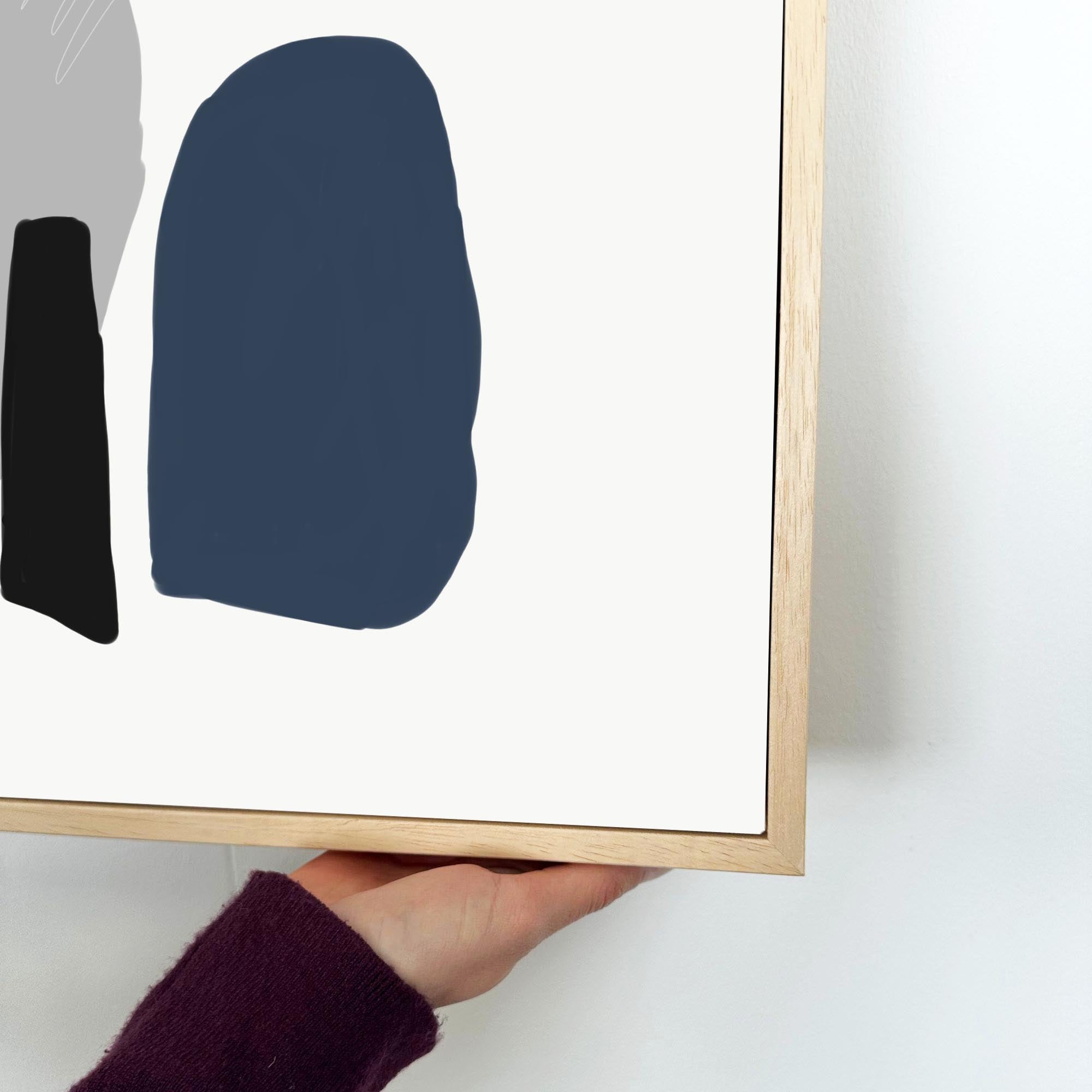 Minimal Pastel Colours Framed Canvas-Abstract House