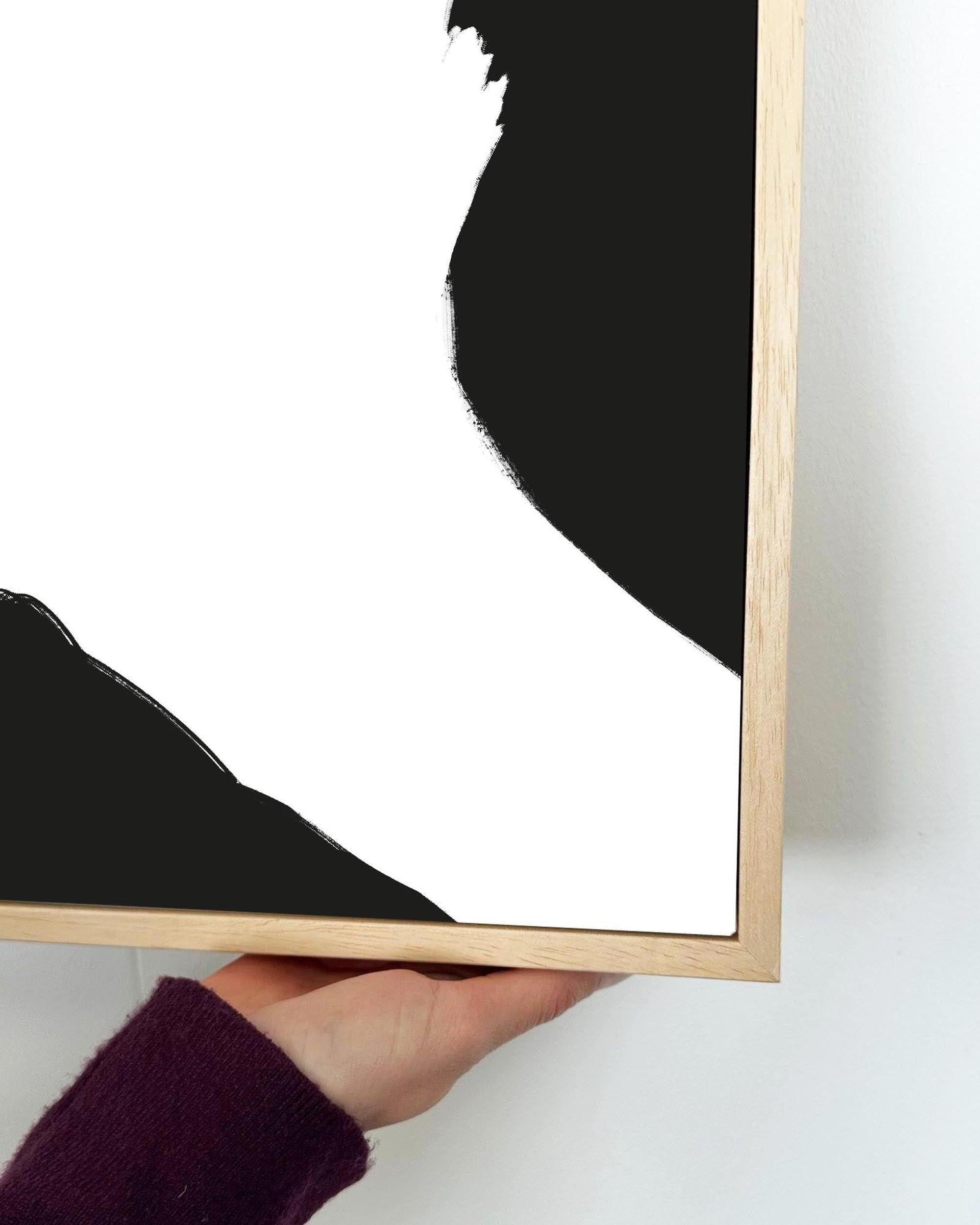 Black Optical Illusion Framed Canvas-Abstract House