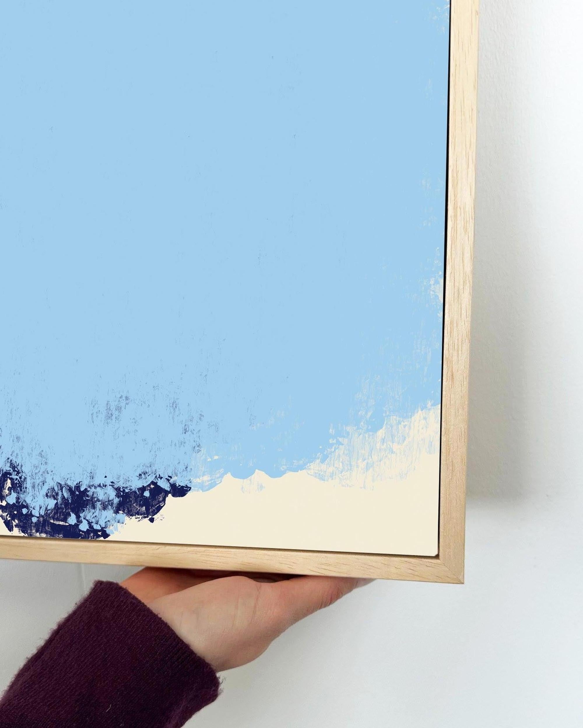 Blue Palette Framed Canvas-Abstract House