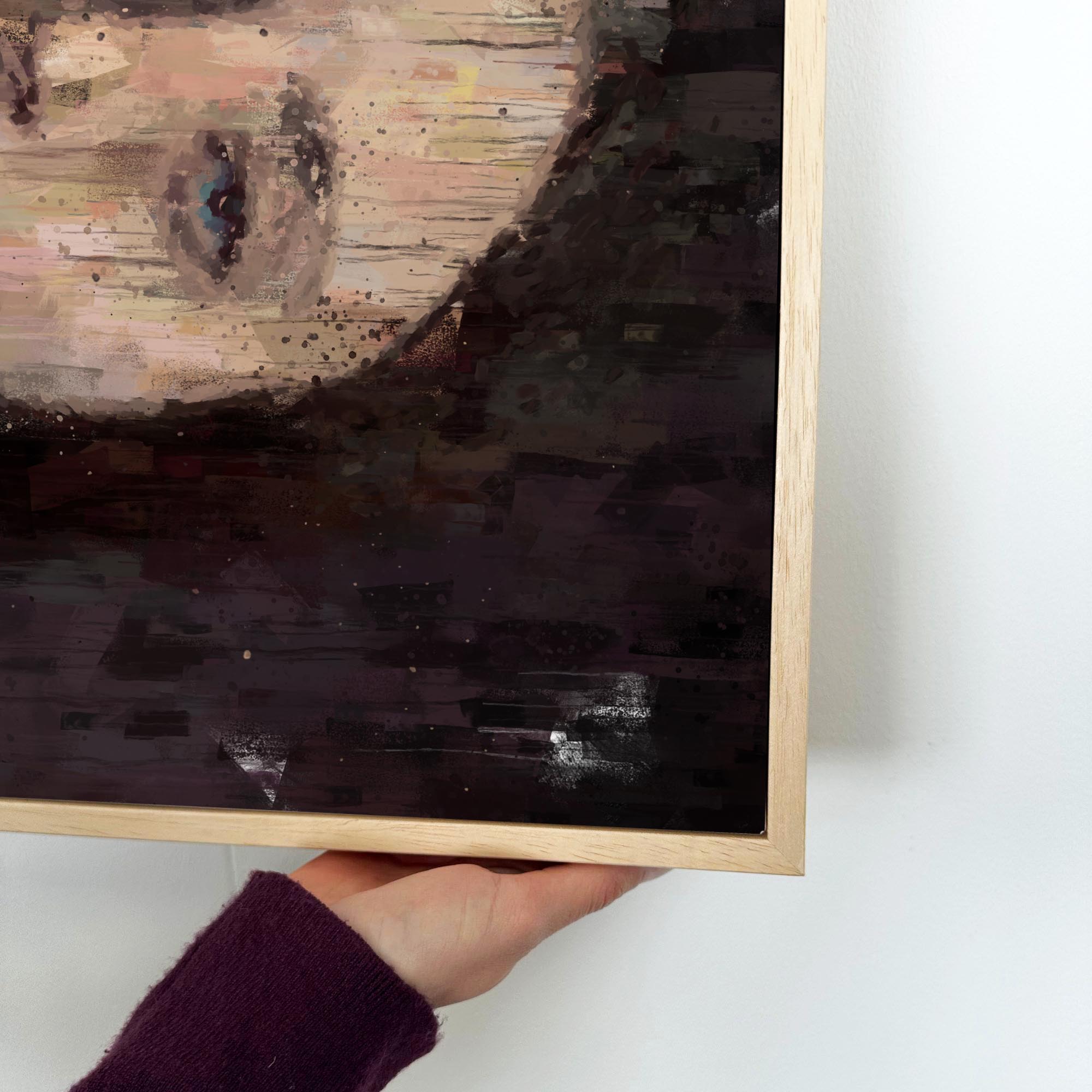 Woman Portrait Fine Art Painting Framed Canvas-Abstract House