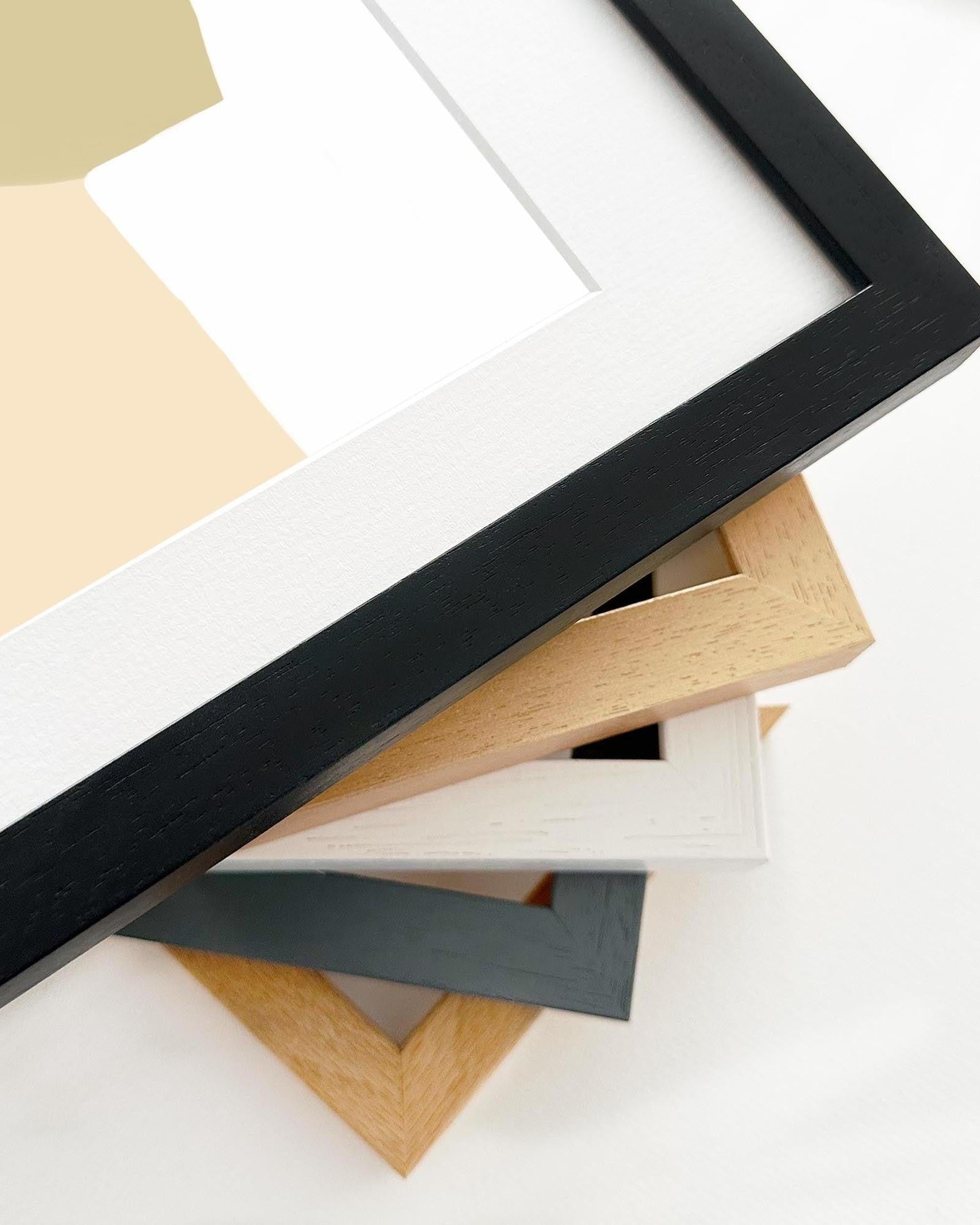 Collection of various photo frames on a white background