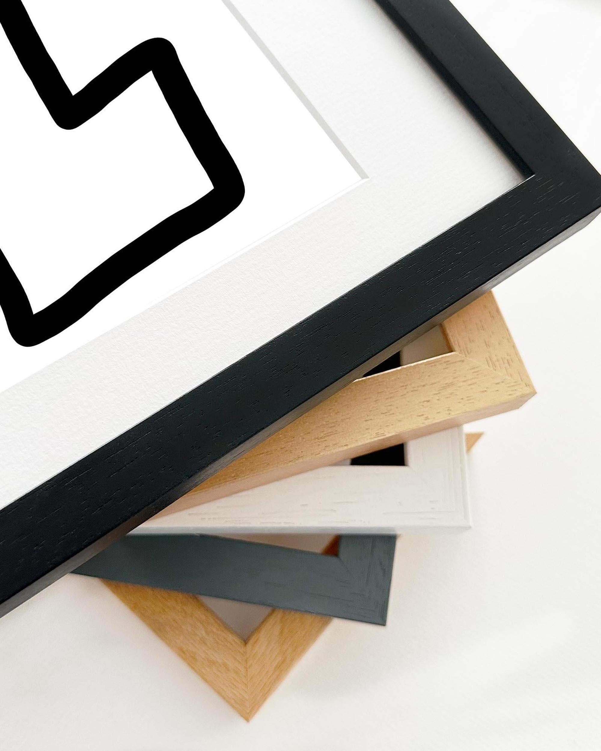 Collection of various photo frames on a white background
