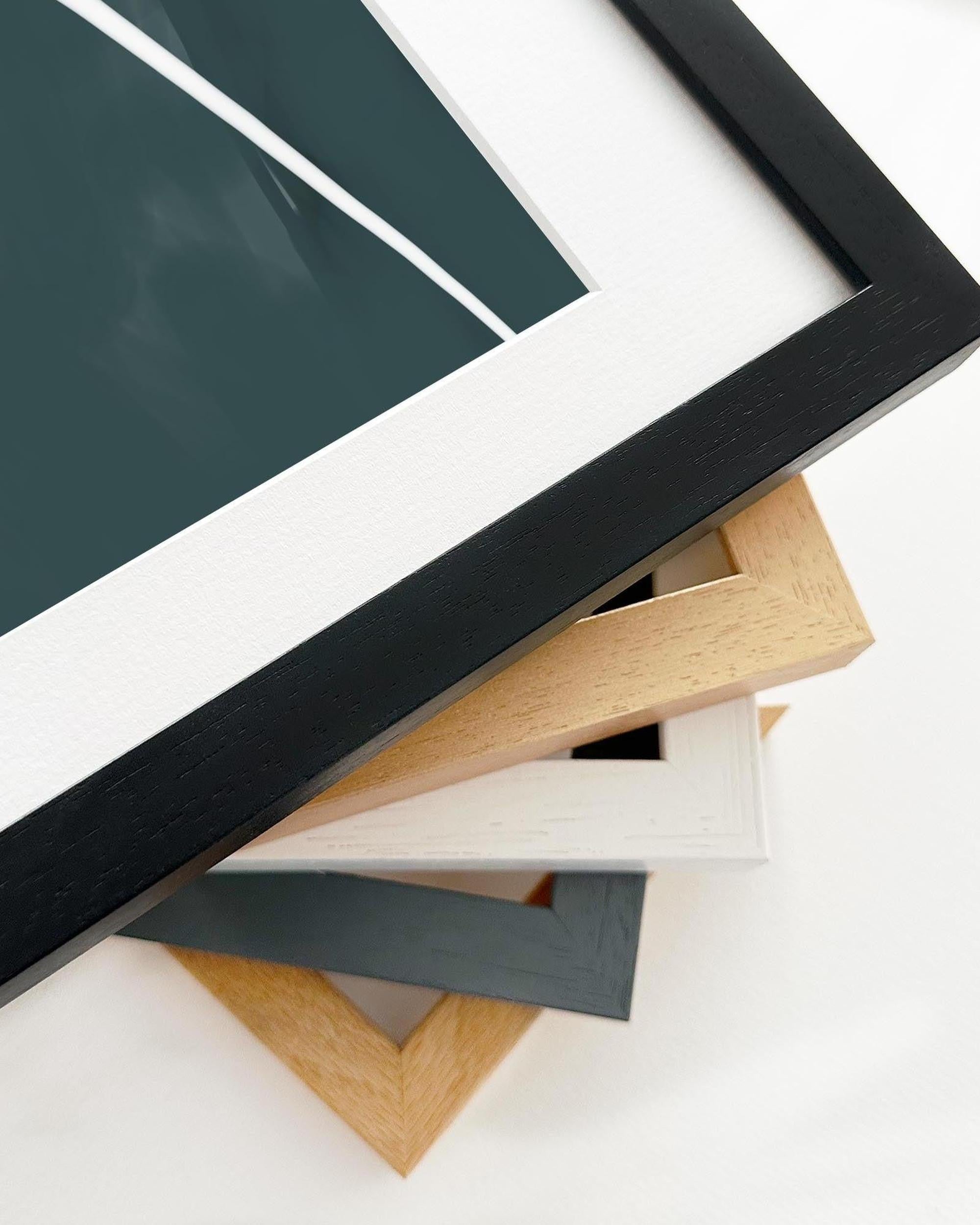 Collection of various photo frames on a white background