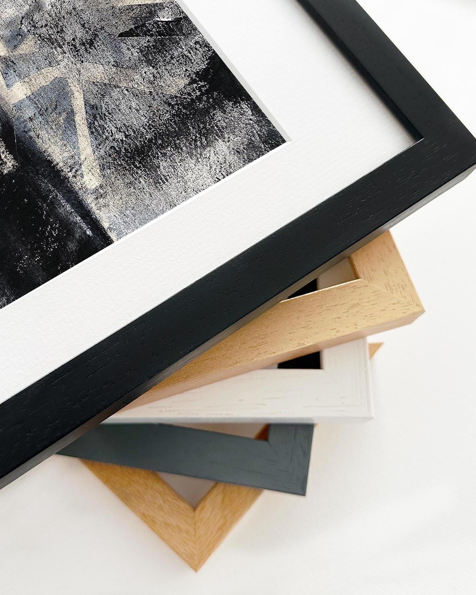 Collection of various photo frames on a white background