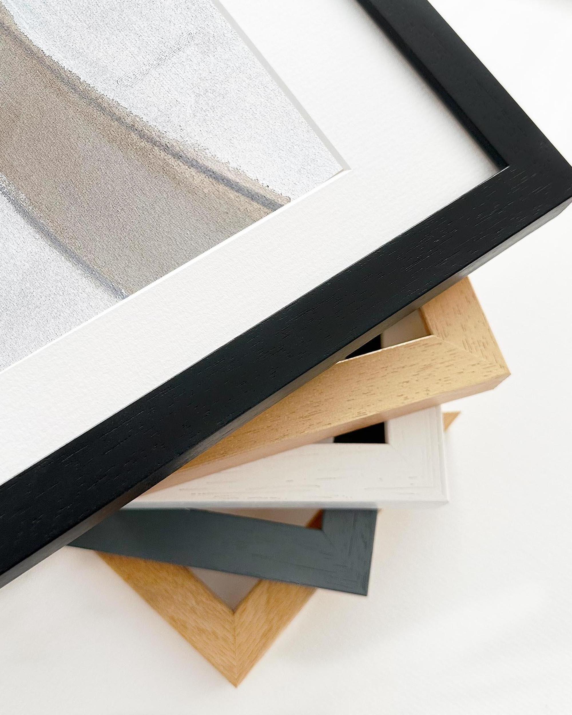 Collection of various photo frames on a white background
