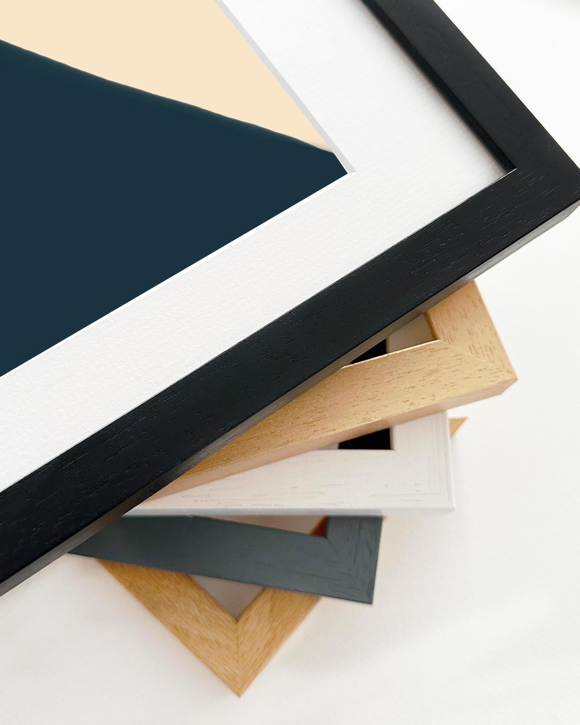 Collection of various photo frames on a white background