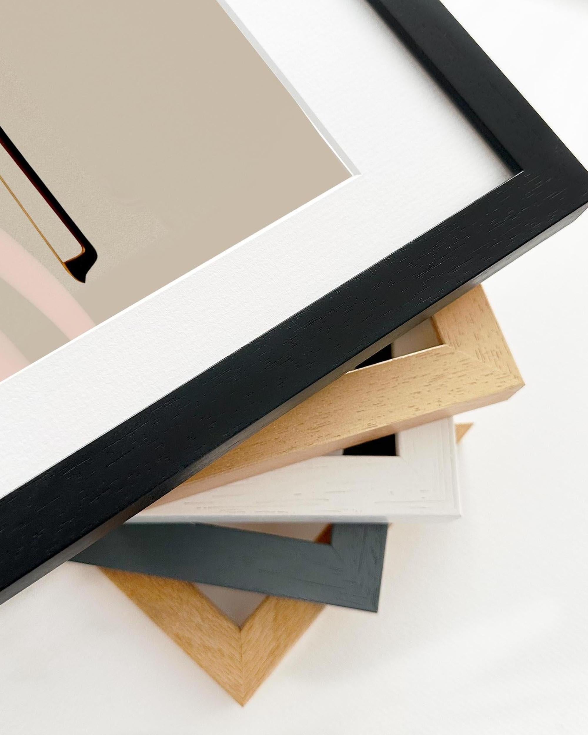 Collection of various photo frames on a white background
