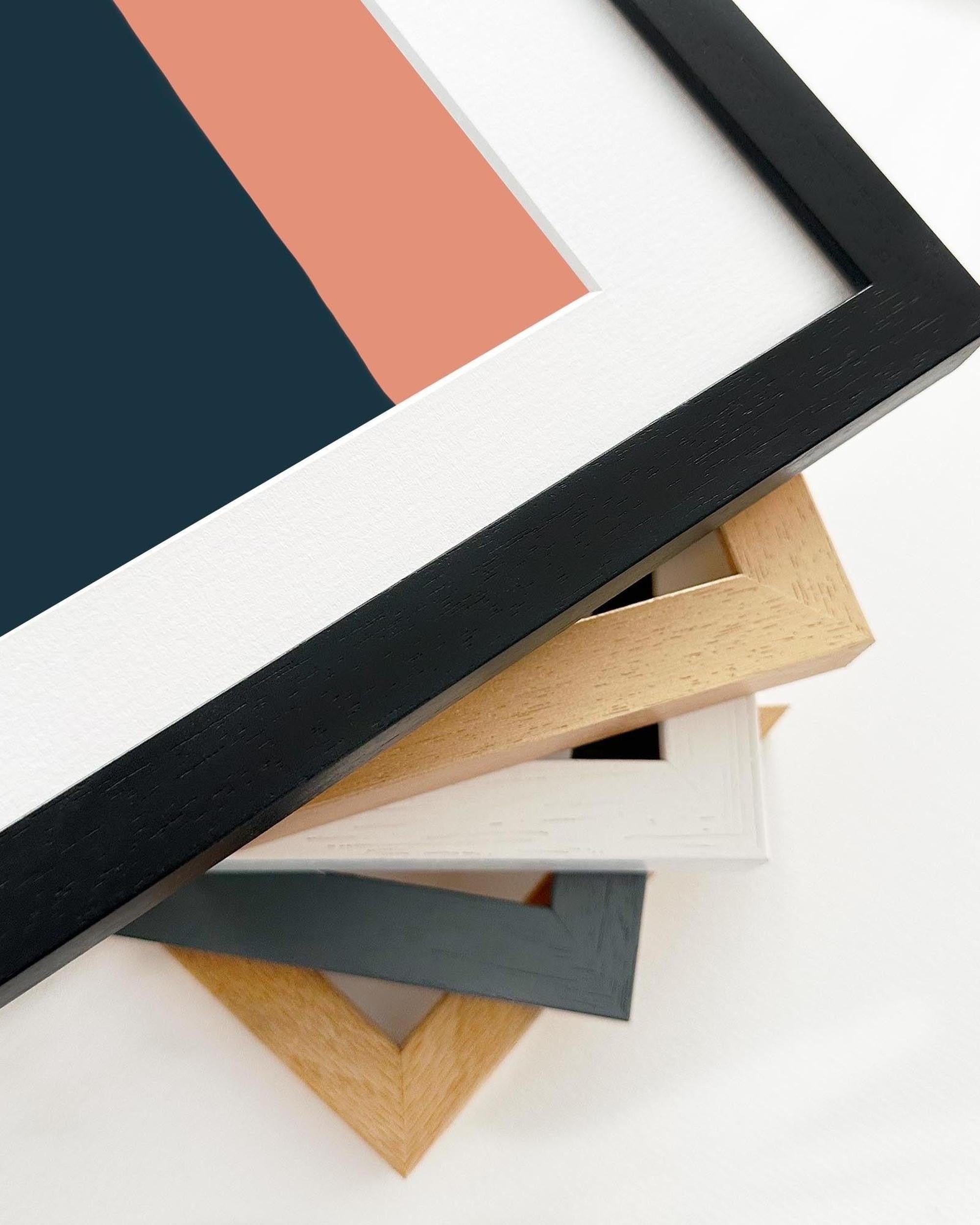 Collection of various photo frames on a white background