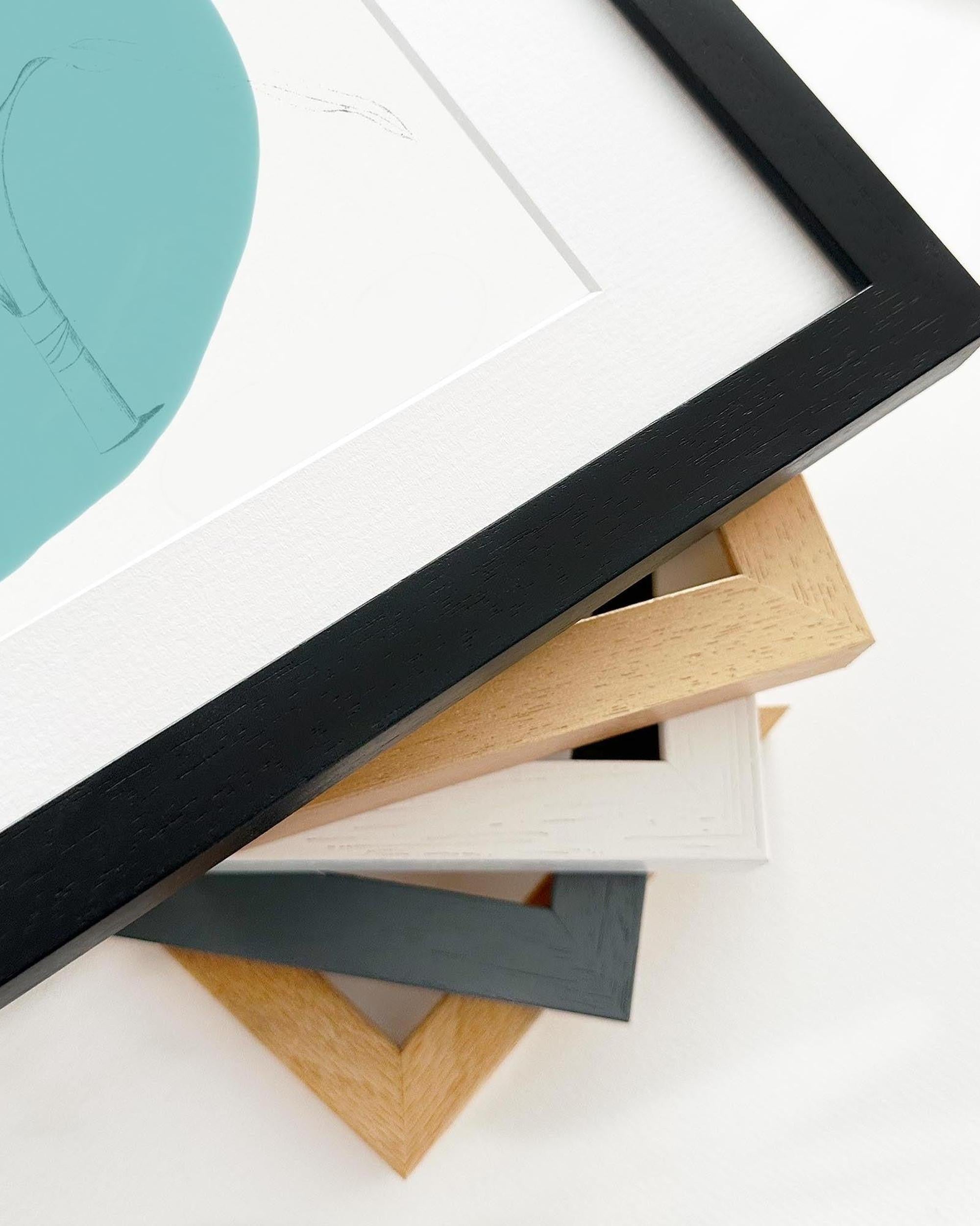 Collection of various photo frames on a white background