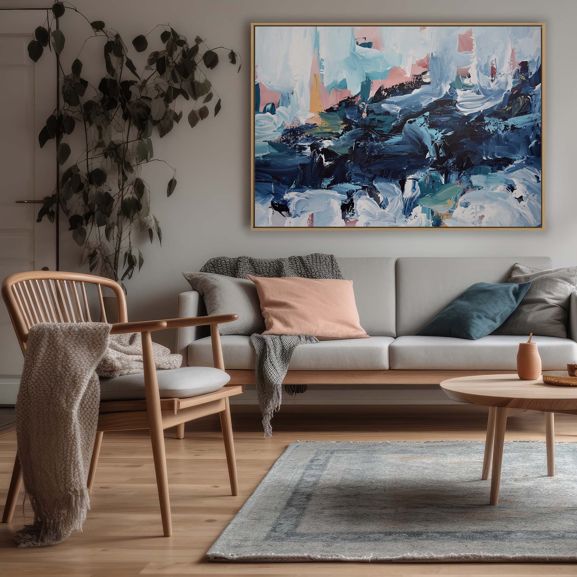 Abstract 442 Framed Canvas-Abstract House