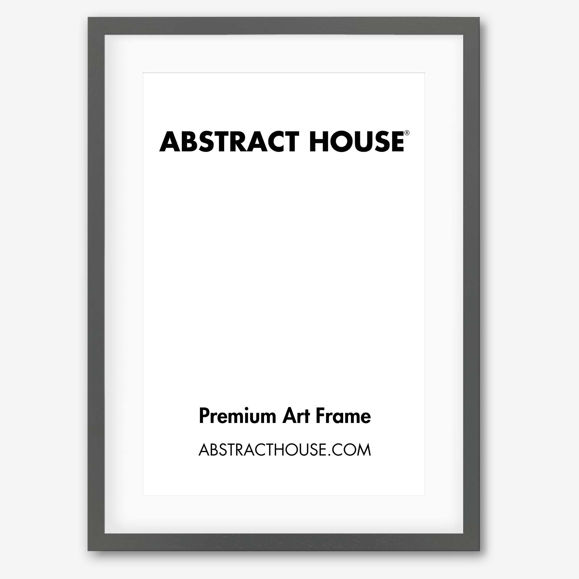 Grey Wooden Picture Frame-Abstract House