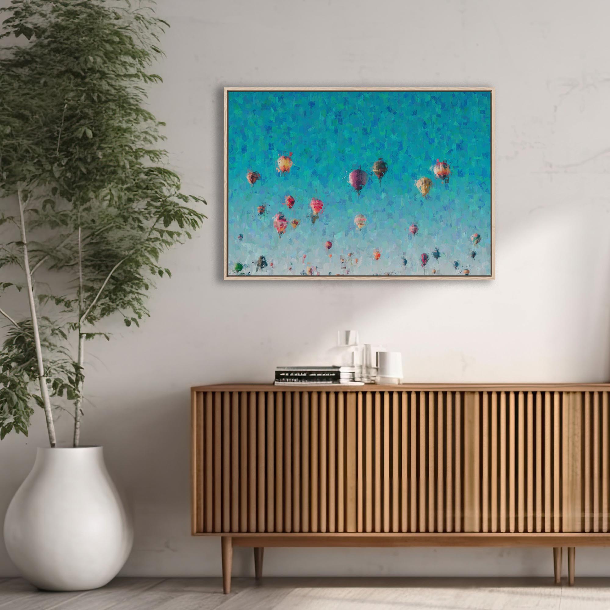Hot Air Balloons Framed Canvas-Abstract House