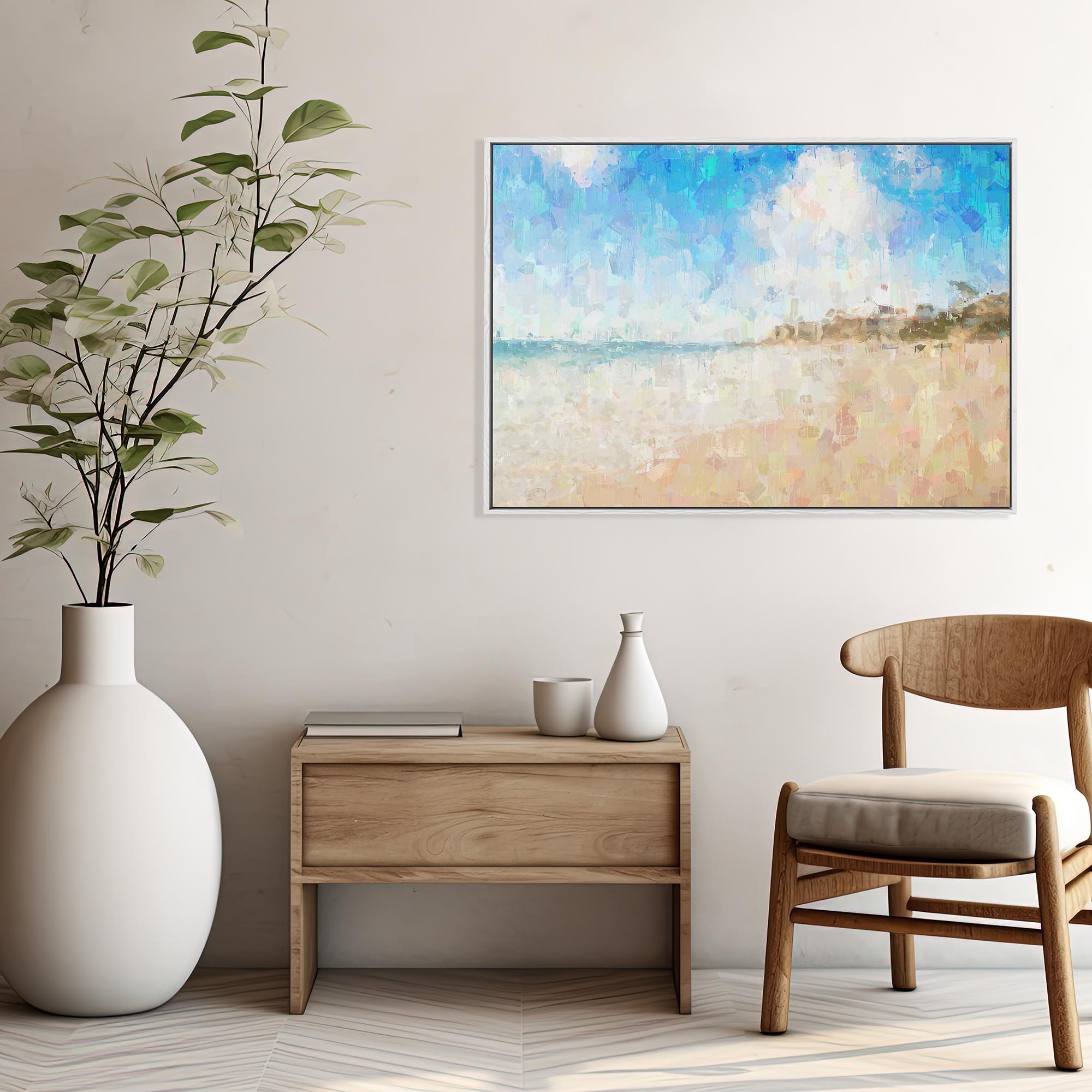Coastal Bliss Framed Canvas-Abstract House